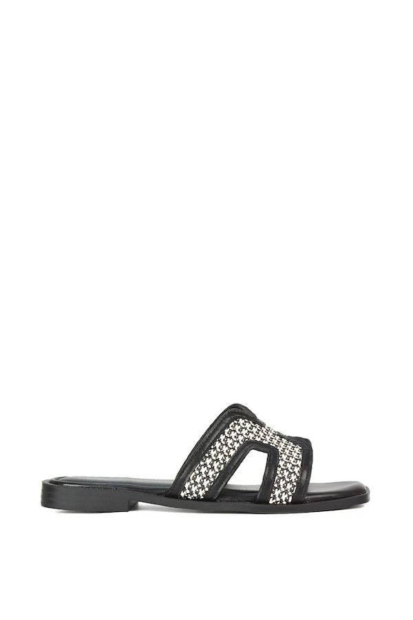 XY London 'Lola' Cut Out Strap Flat Slip On Slider Sandals