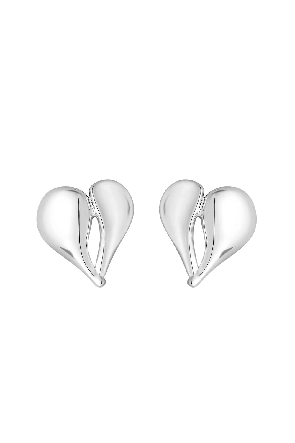 Simply Silver Sterling Silver 925 Polished Heart Stud Earrings image 2