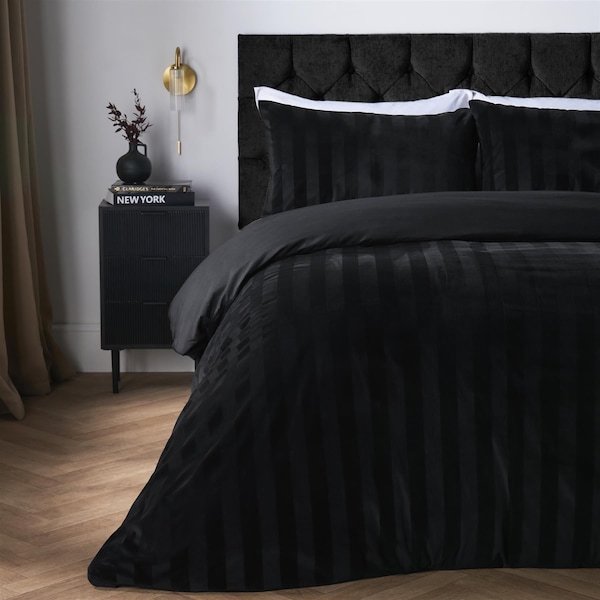 OHS Velvet Stripe Super Soft Duvet Cover Bedding Set