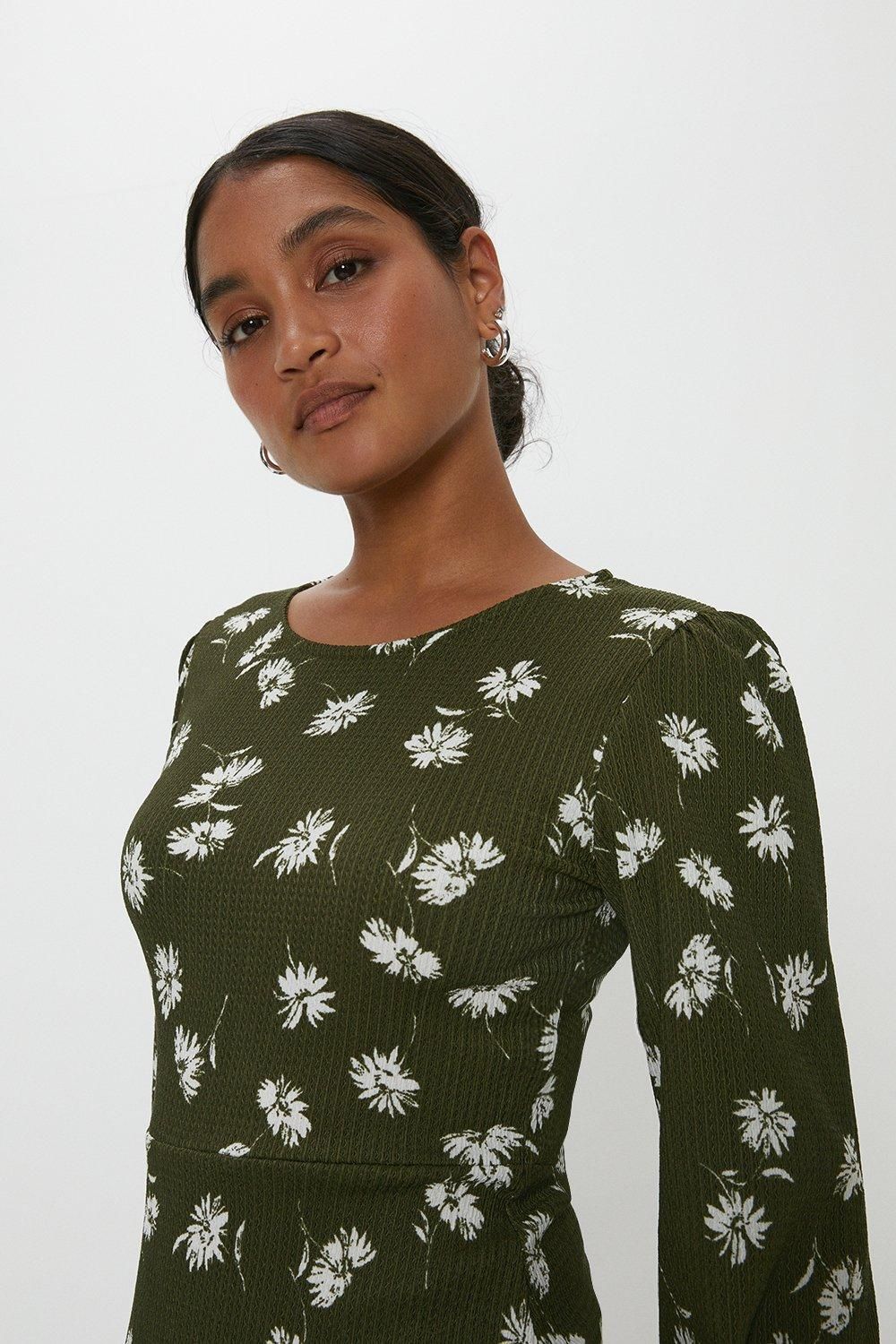 Dorothy Perkins Khaki Floral Mini Dress Khaki image 4