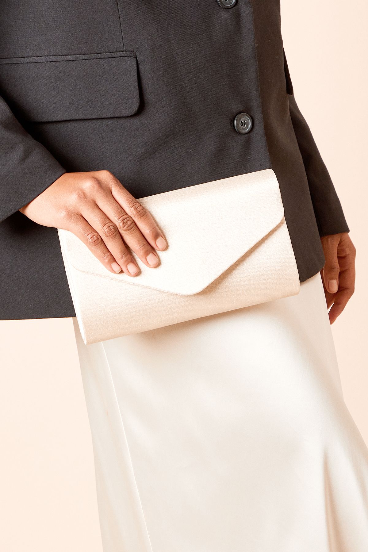 Dorothy Perkins Cairns Glitter Envelope Clutch Bag Beige image 1