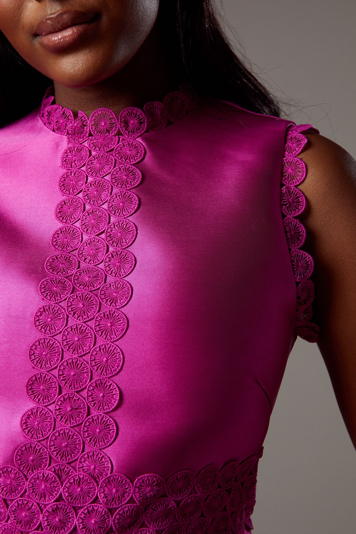 Coast Twill Lace Dress Magenta image 5