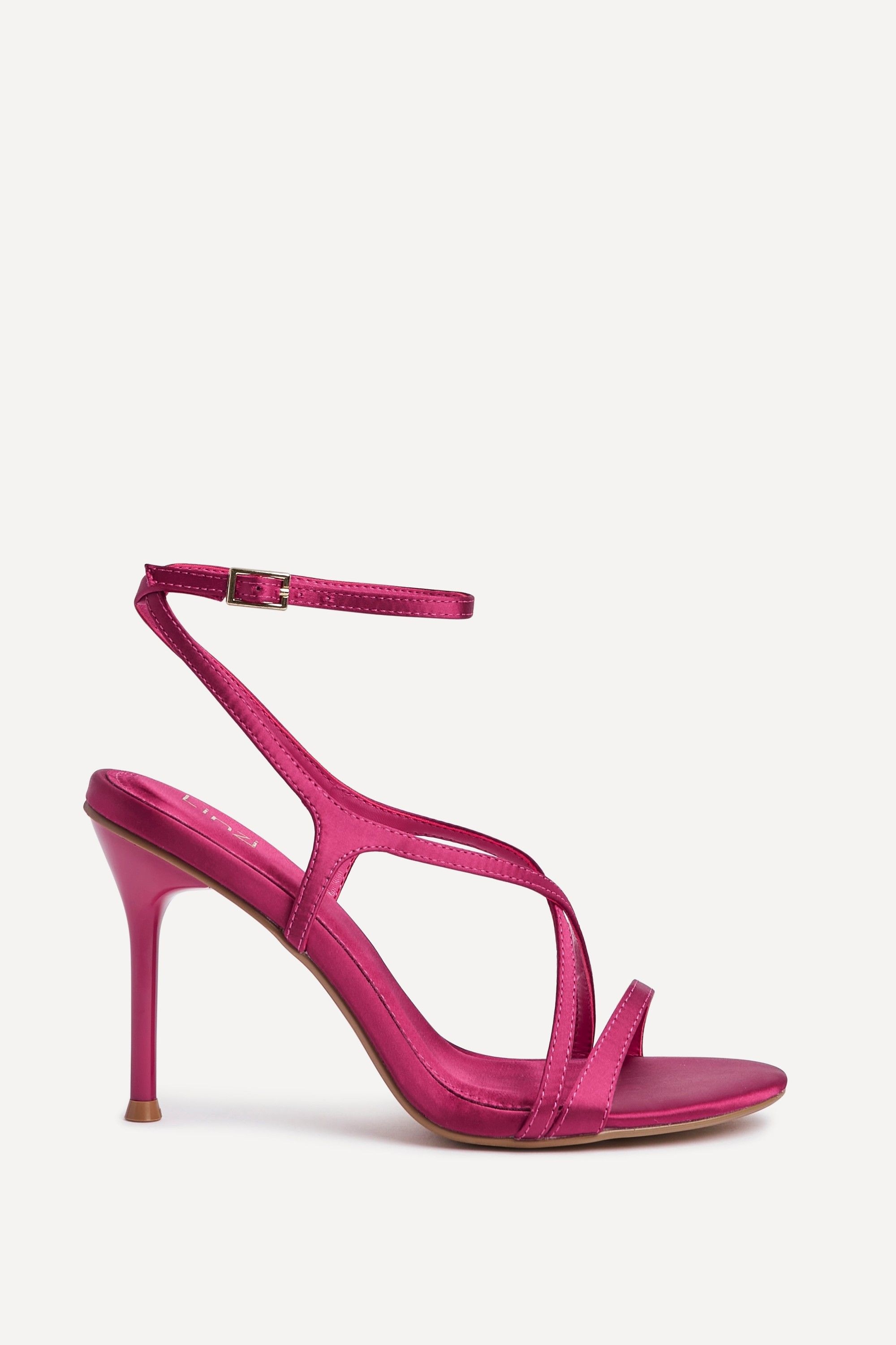 Linzi Taliya Fuchsia Satin Strappy Stiletto Heels
