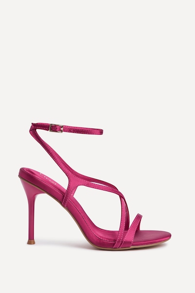 Linzi Taliya Fuchsia Satin Strappy Stiletto Heels