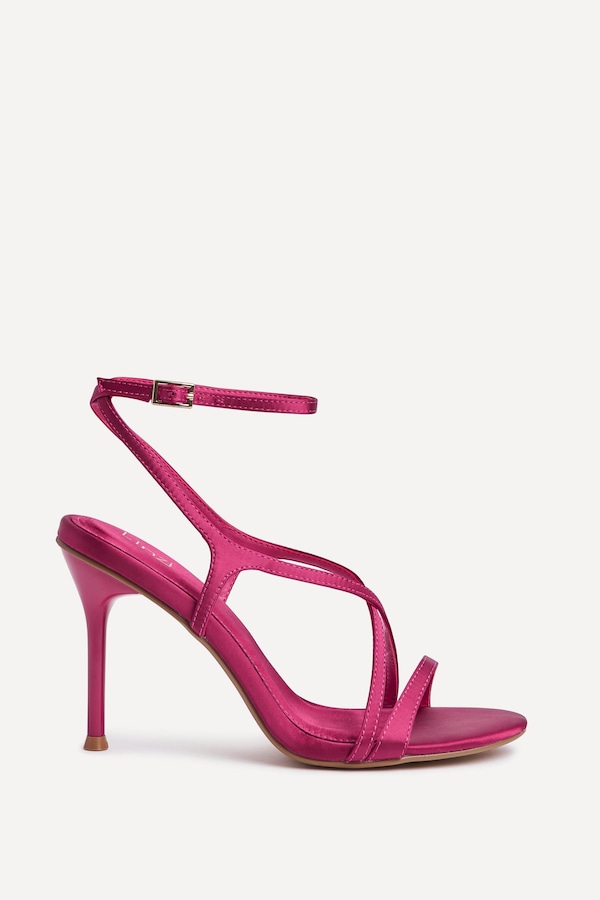 Linzi Taliya Fuchsia Satin Strappy Stiletto Heels