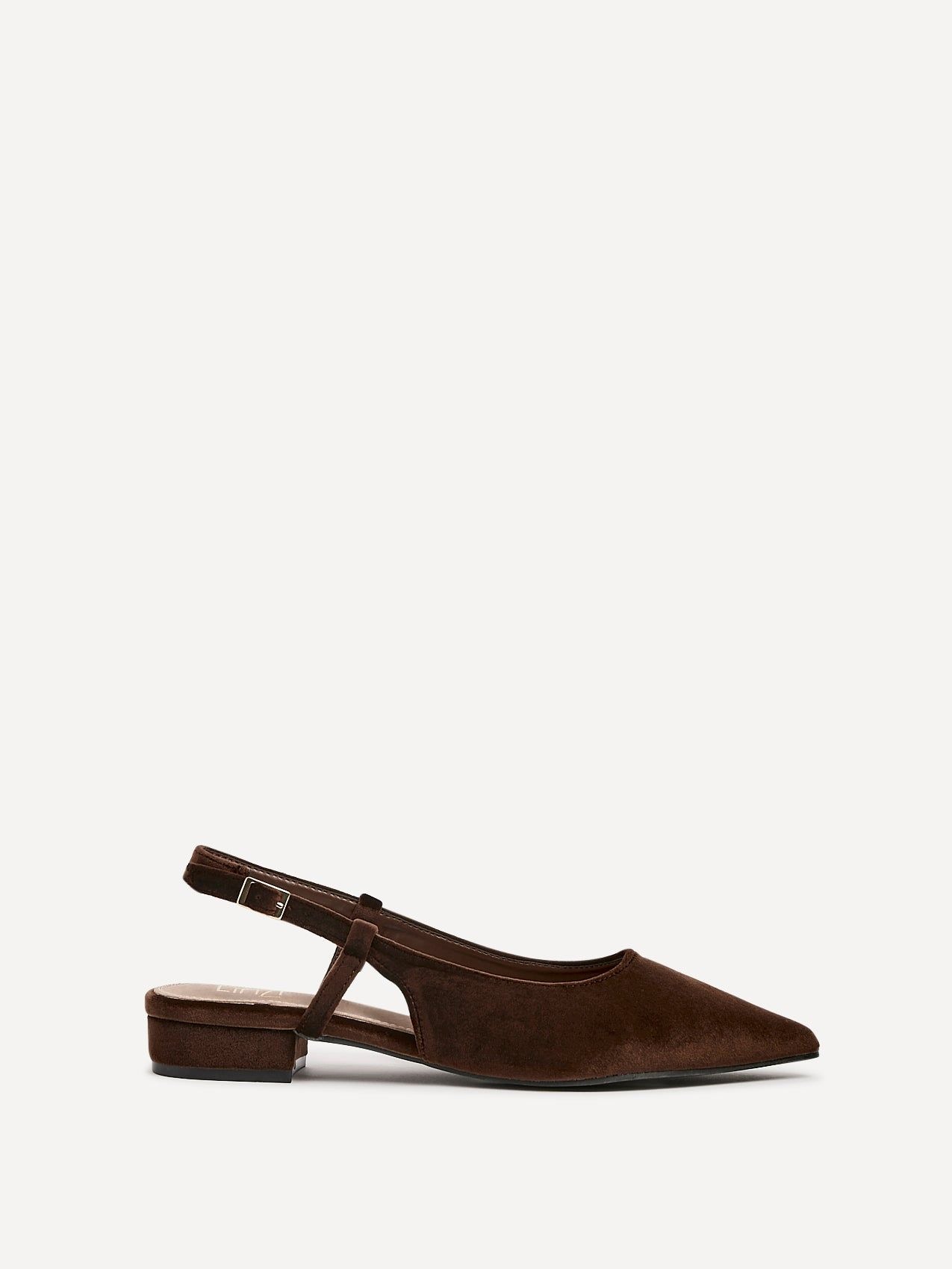 Linzi Clasica Brown Velvet Pointed Toe Ballet Flats