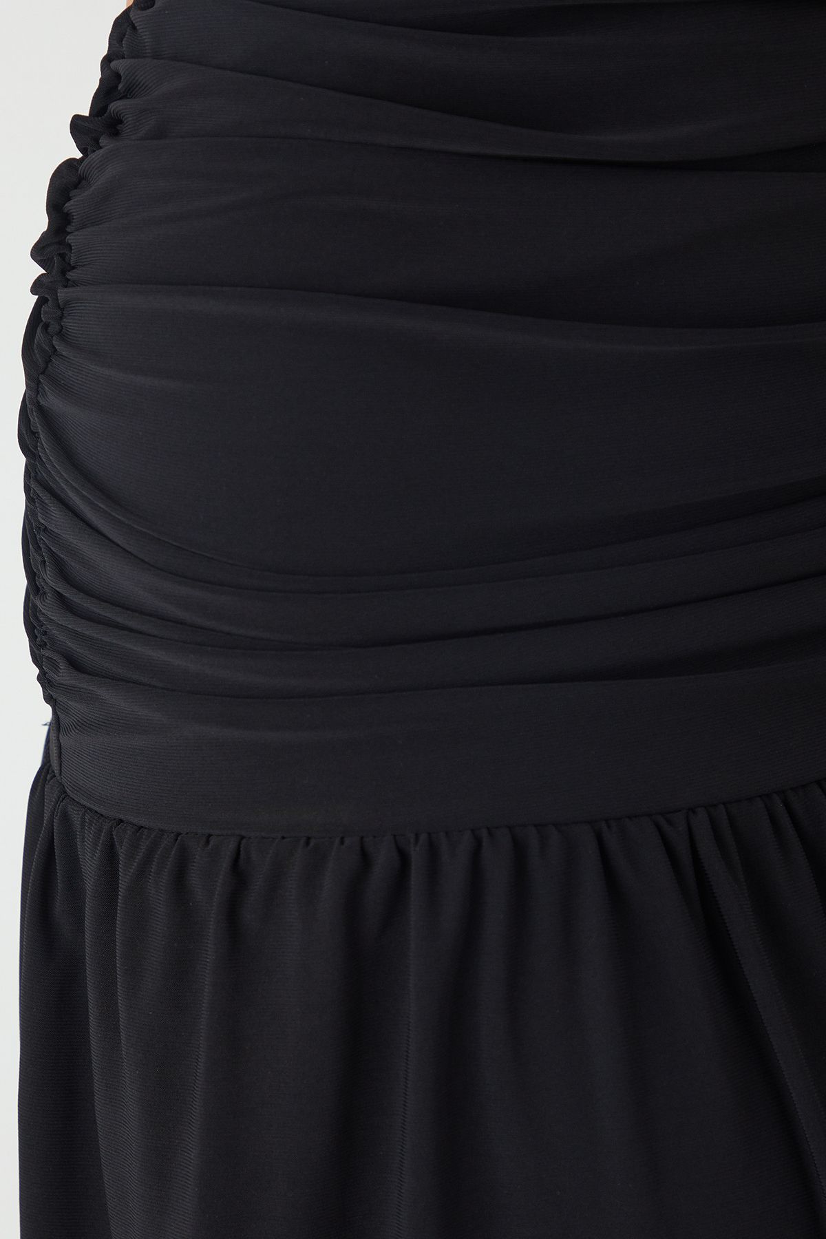 MissPap Ruched Slash Neck Maxi Dress Black image 5