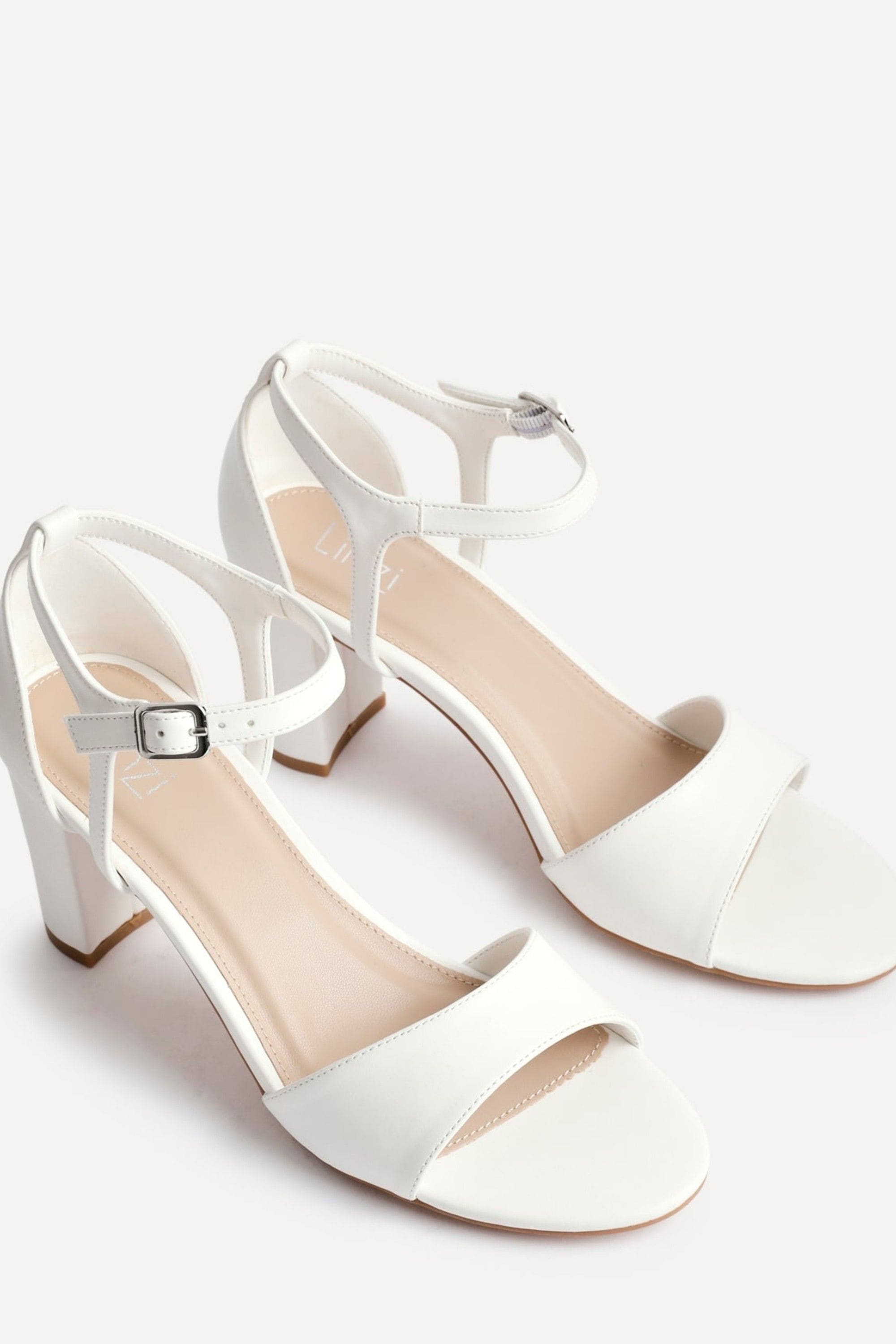 Linzi Abby White Faux Leather Closed Back Block Heel Sandal image 4