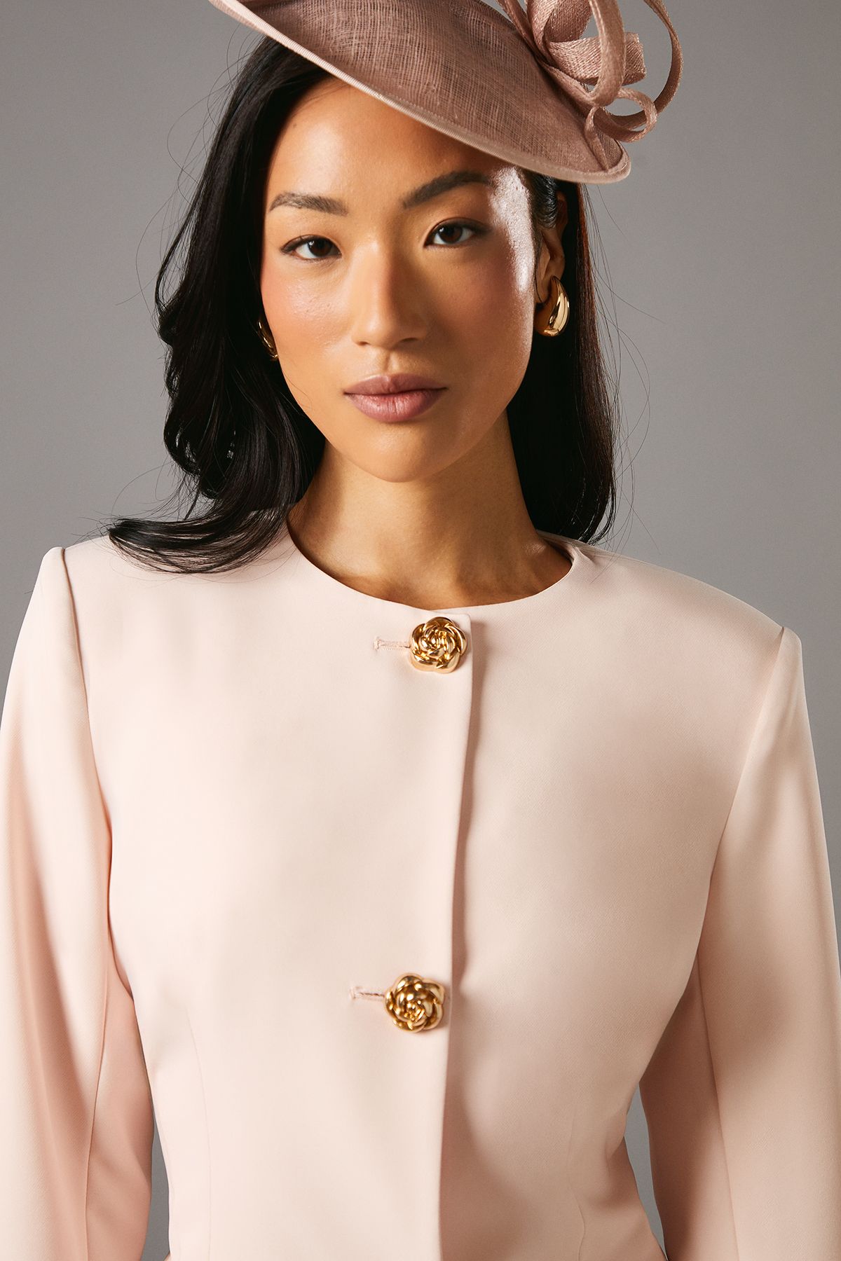 Coast Rose Button Long Sleeve Tailored Jacket Blush image 4