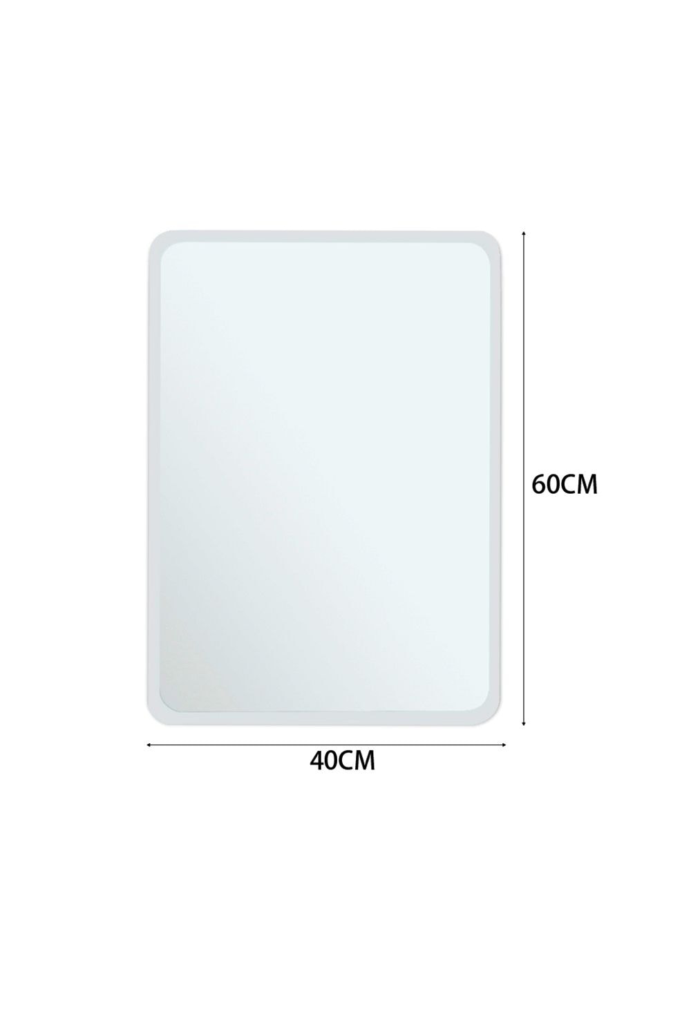 Living and Home Modern Beveled Edge Frameless Rounded Rectangle Wall Mirror image 6