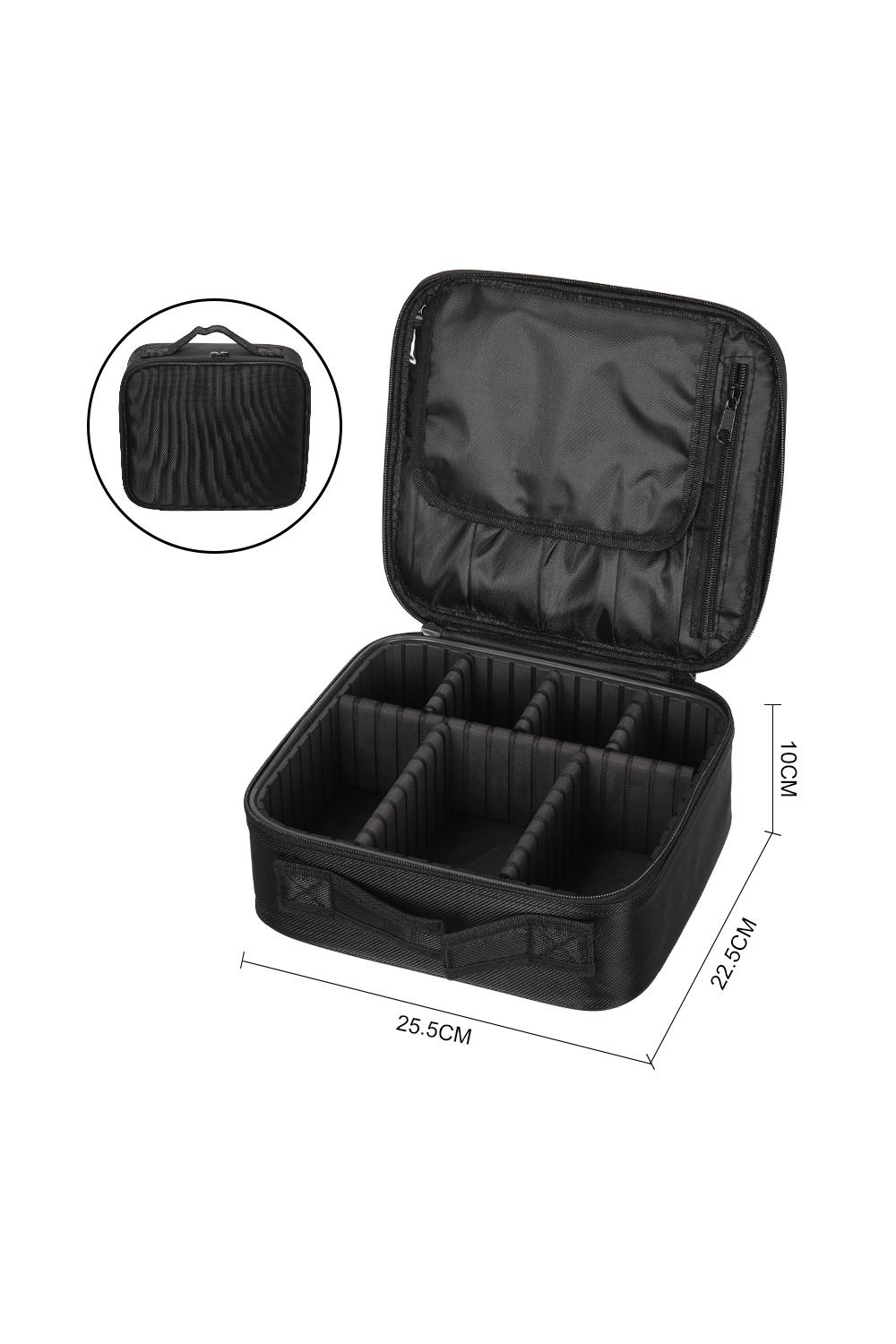 Living and Home Waterproof Vanity Travel Makeup Storage Cosmetic Toiletry Bag Organizer with Adjustable Compartment image 6