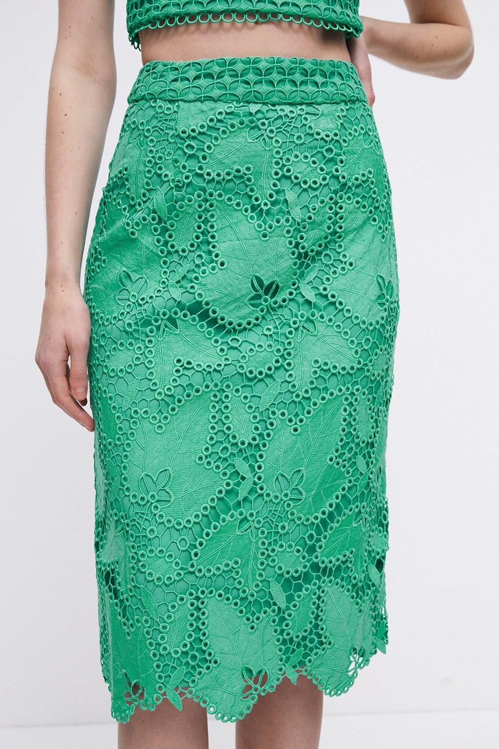 Coast Lace Pencil Skirt Green image 2