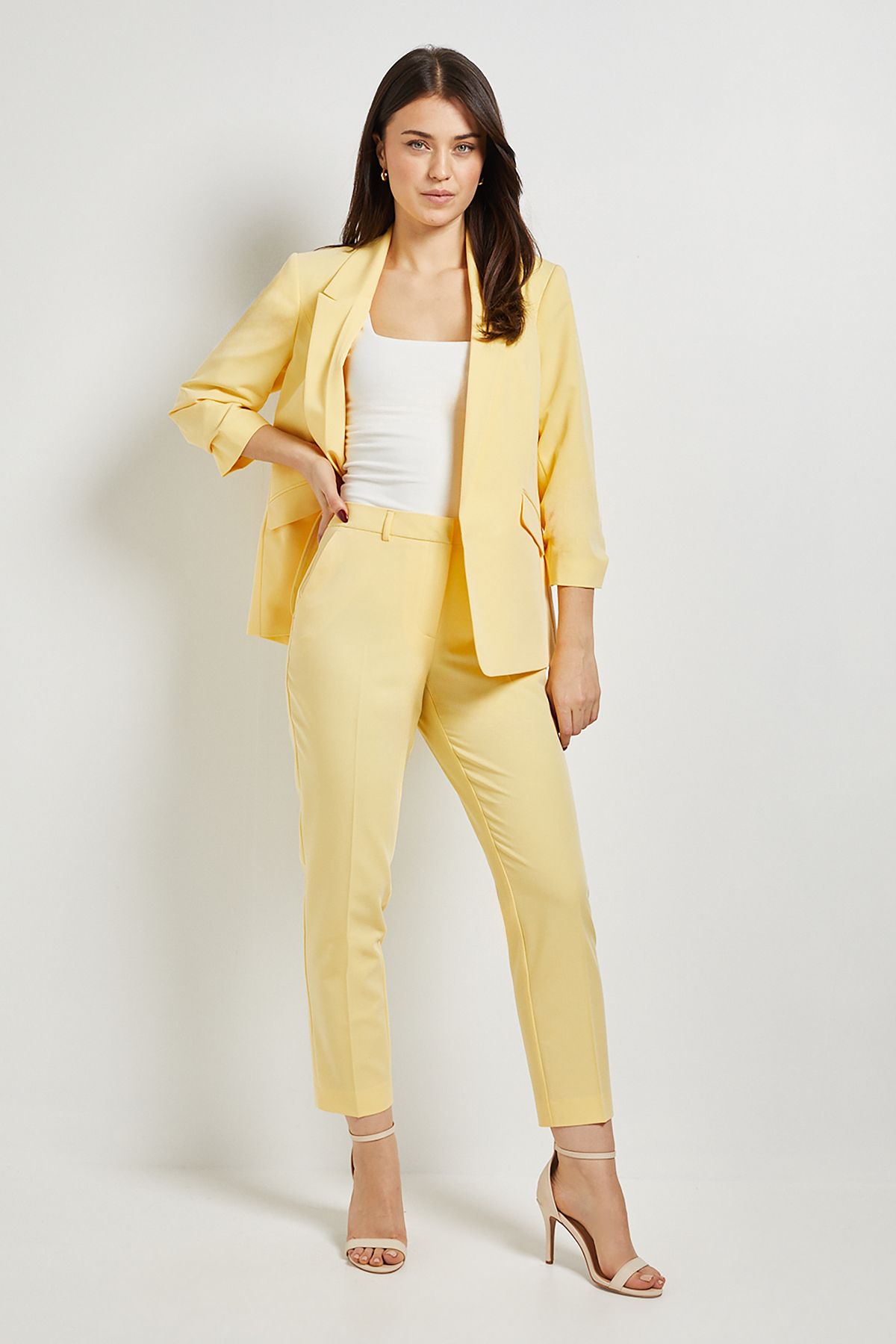 Dorothy Perkins Ankle Grazer Trouser Lemon image 1