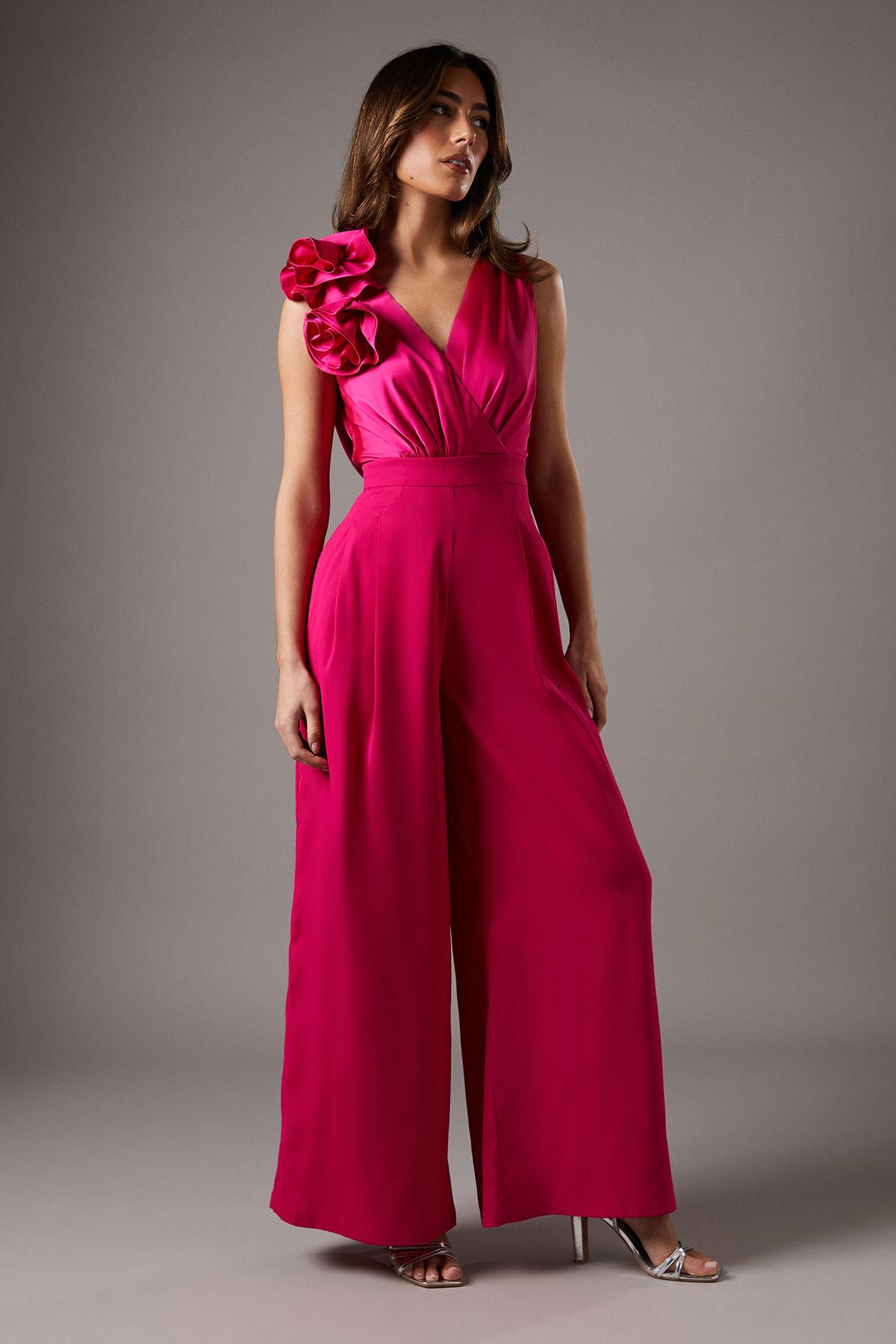 Coast Pink Corsage Cowl Back Jumpsuit PLT