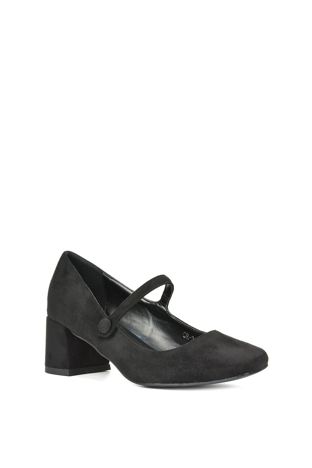 XY London 'Leneka' Low Block Heel Slip On Court Shoes With Front Strap image 2