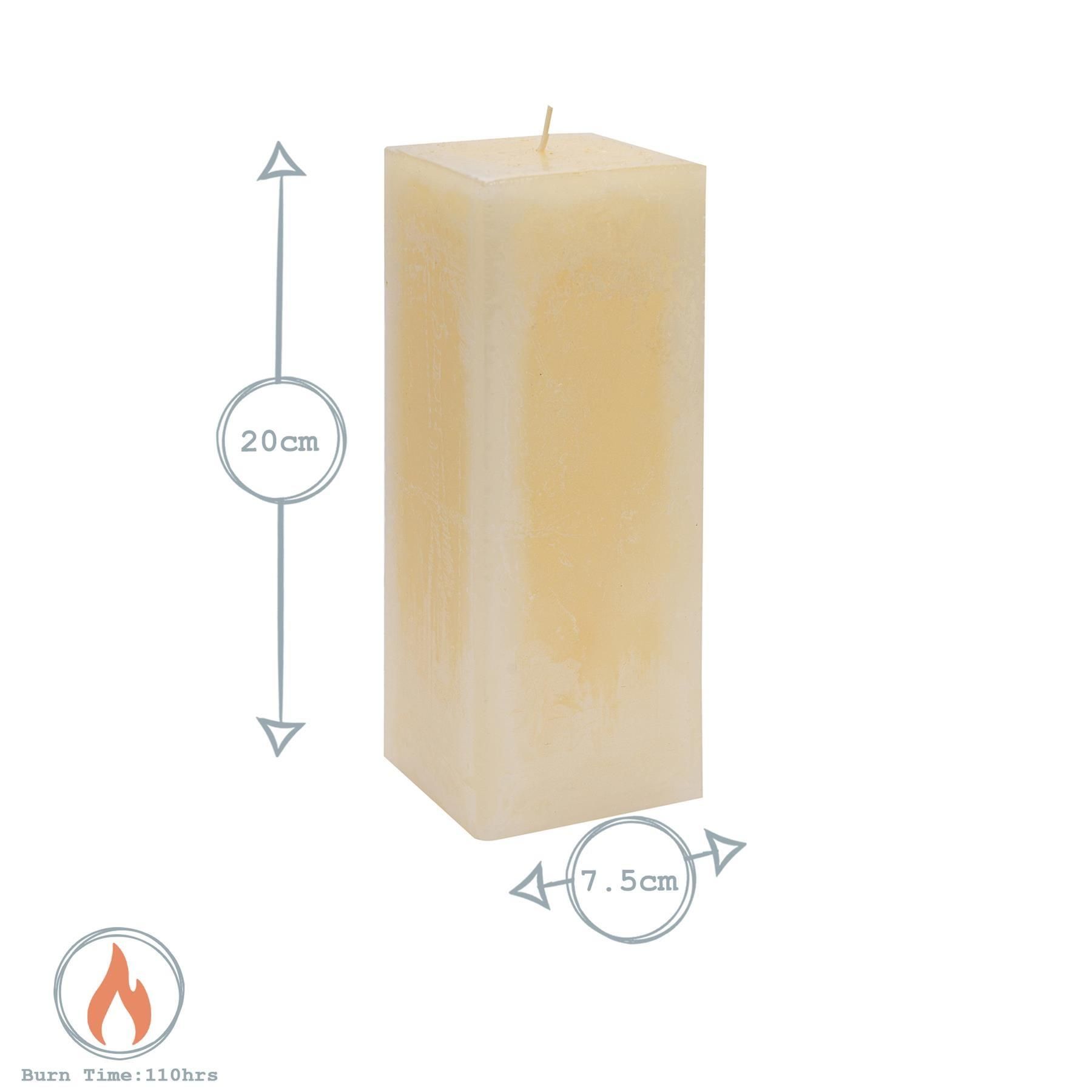 Nicola Spring Square Vanilla Pillar Candle - 110 Hours - Cream image 3