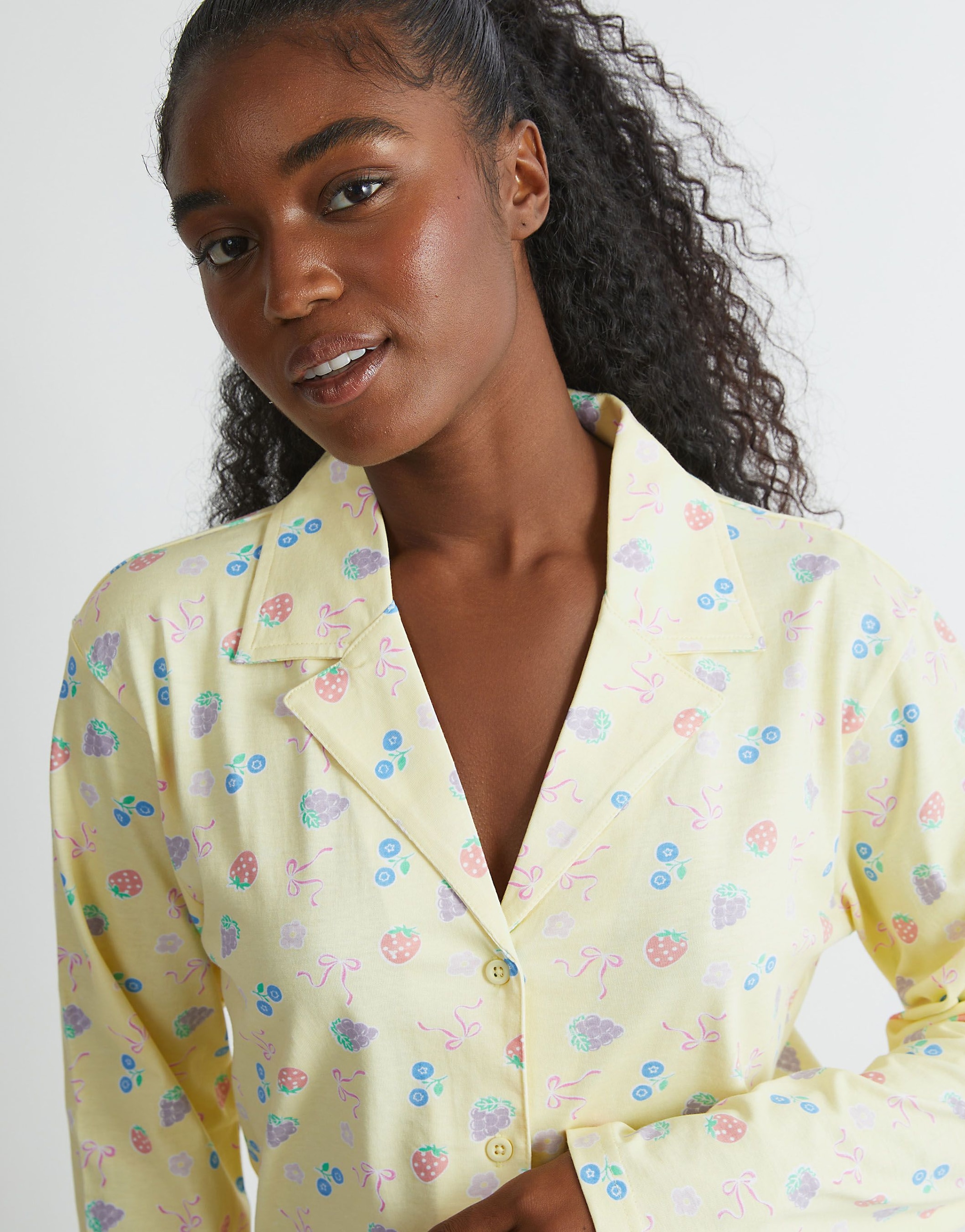 SKINNYDIP Yellow Ditsy Fruit Pyjama Set image 3