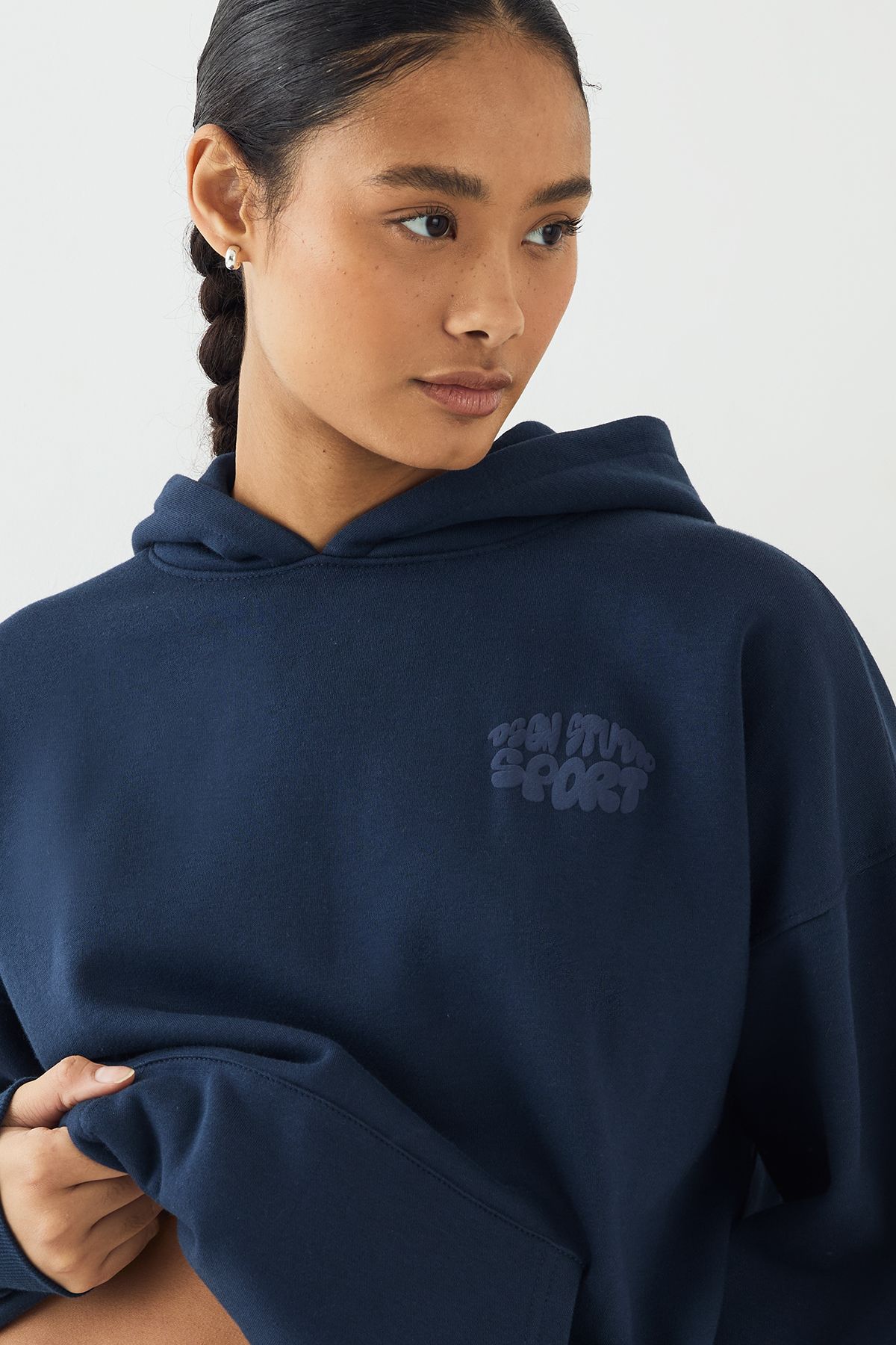 DSGN Studio DSGN Studio Sport Bubble Print Oversized Hoodie Navy image 4