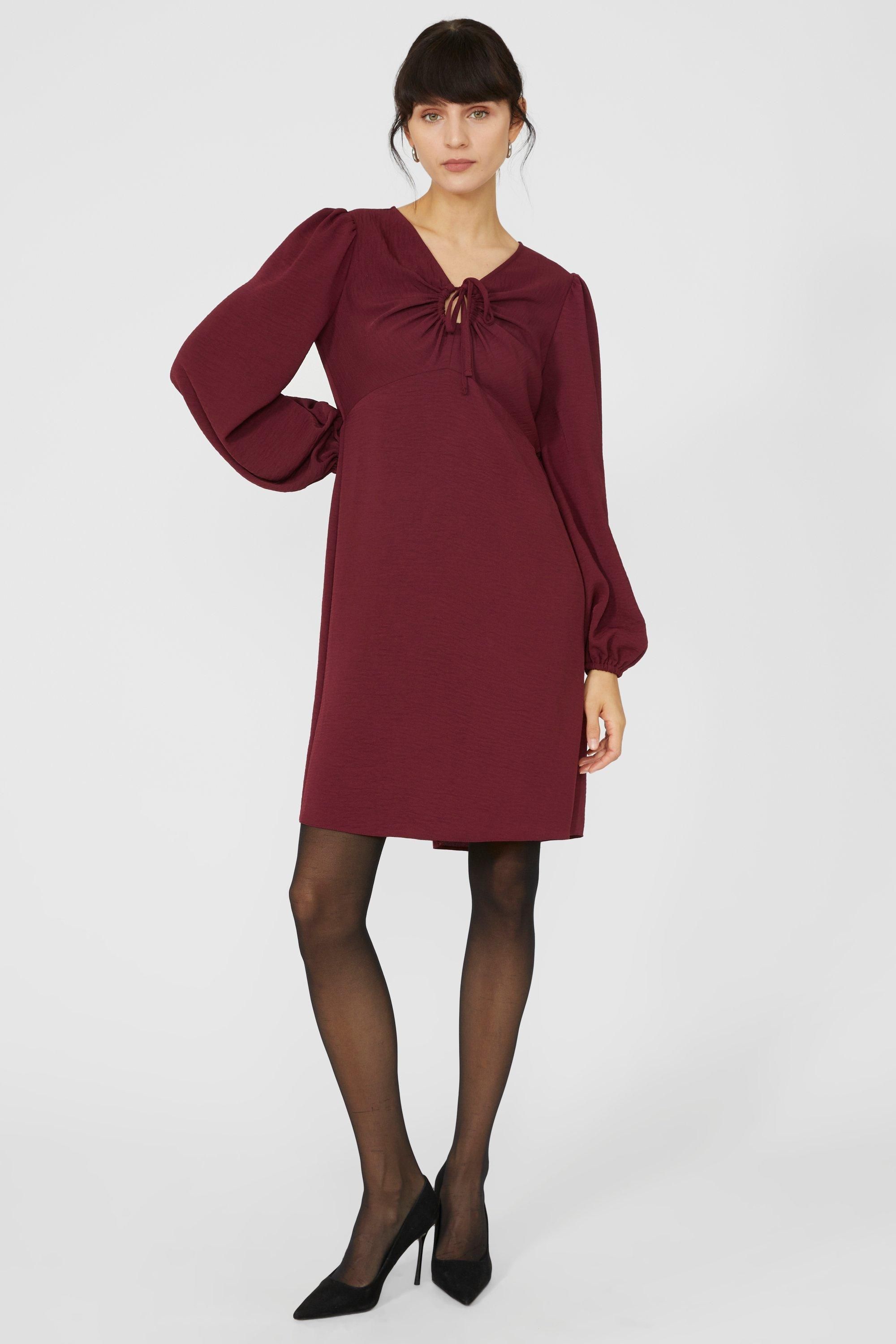 Principles Keyhole Front Tunic Dress Wine image 1