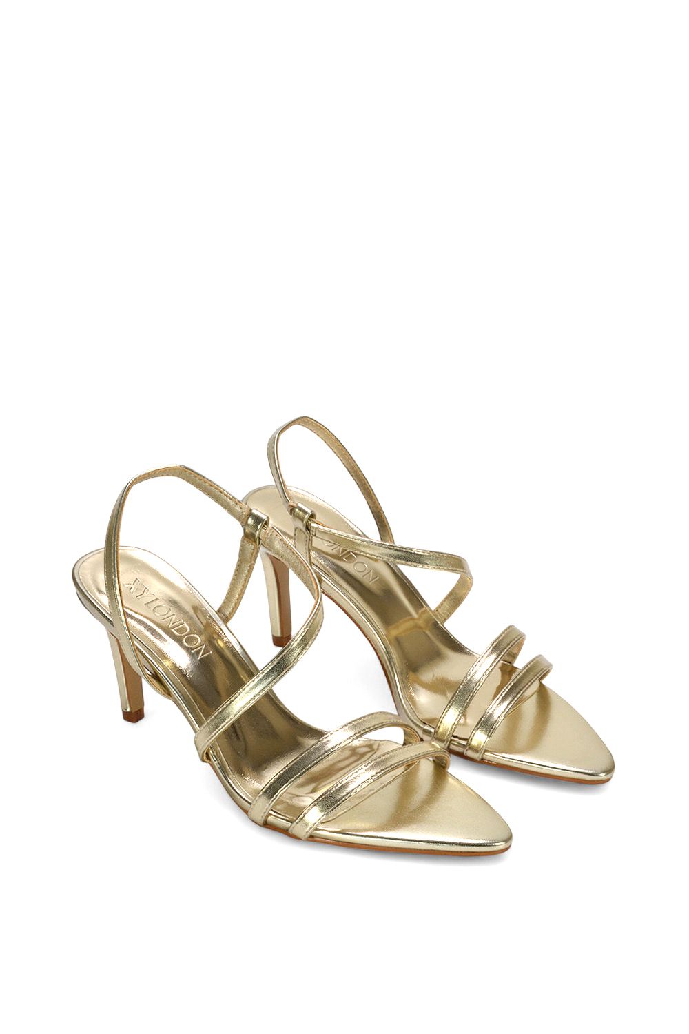 XY London 'Theodora' Strappy Pointed Toe Stiletto Heel Sandal Shoes image 5