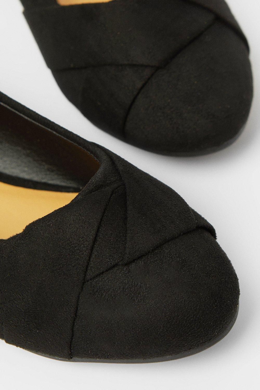 Dorothy Perkins Paige Wrap Detail Ballet Flats Natural Black image 4