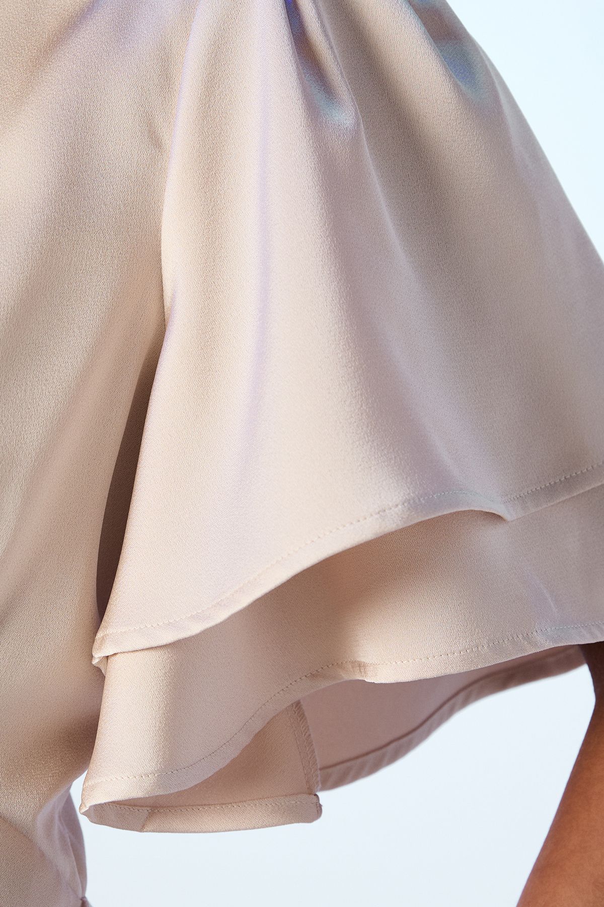 Coast Coast Honoured Satin Back Crepe High Neck Short Sleeve Maxi Bridesmaid Dress Champagne image 5