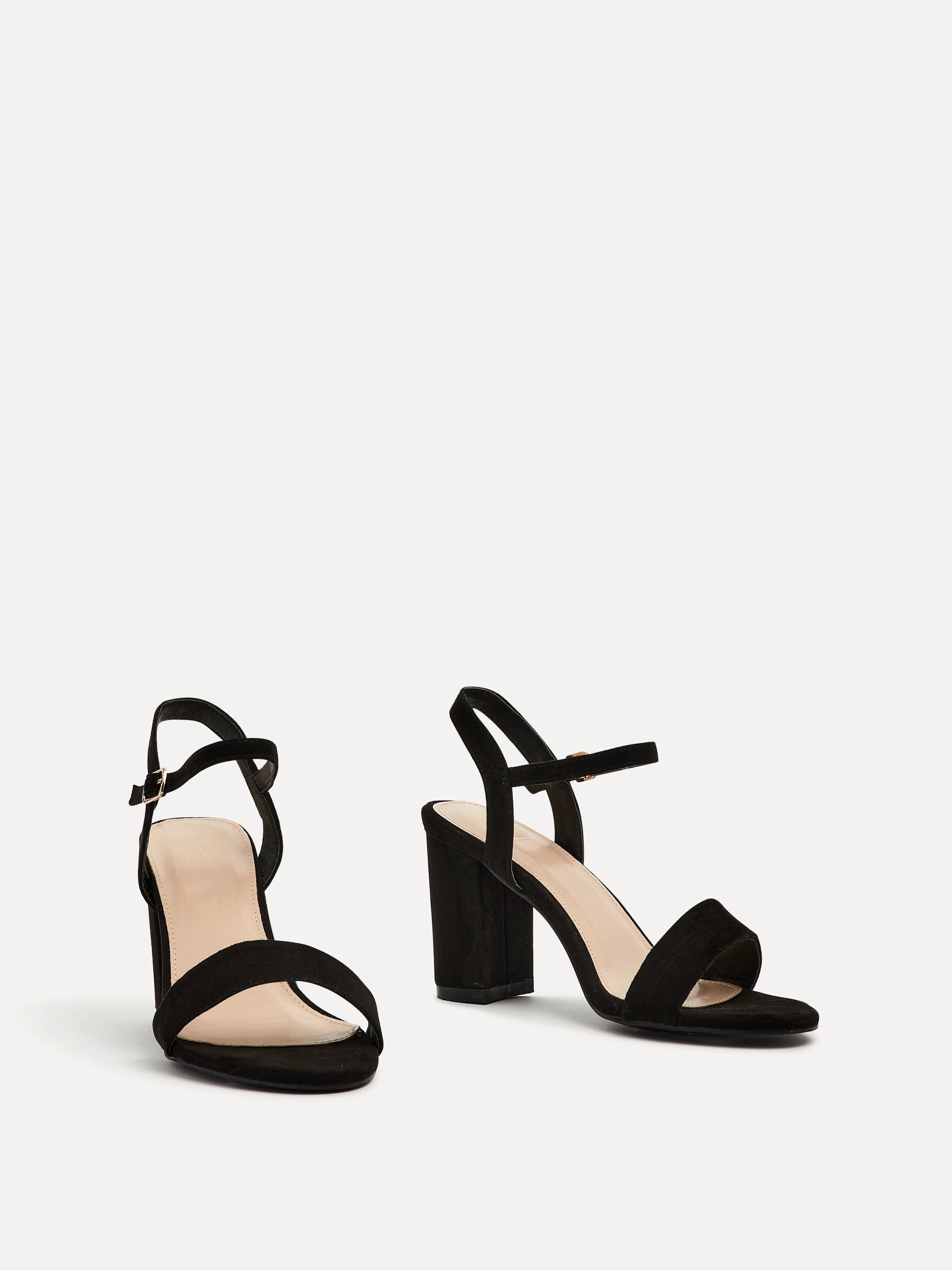 Linzi Skyline Black Faux Suede Open Back Barely There Block Heeled Sandal image 4