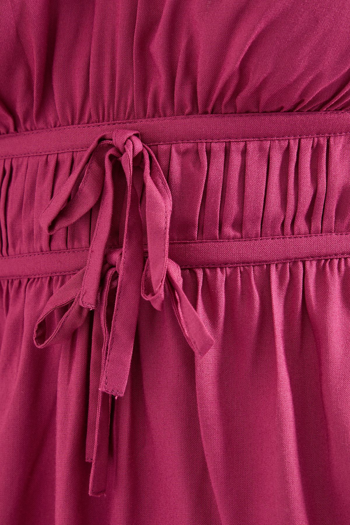 Dorothy Perkins Petite Tie Detail Blouson Sleeve Mini Dress Rose image 5