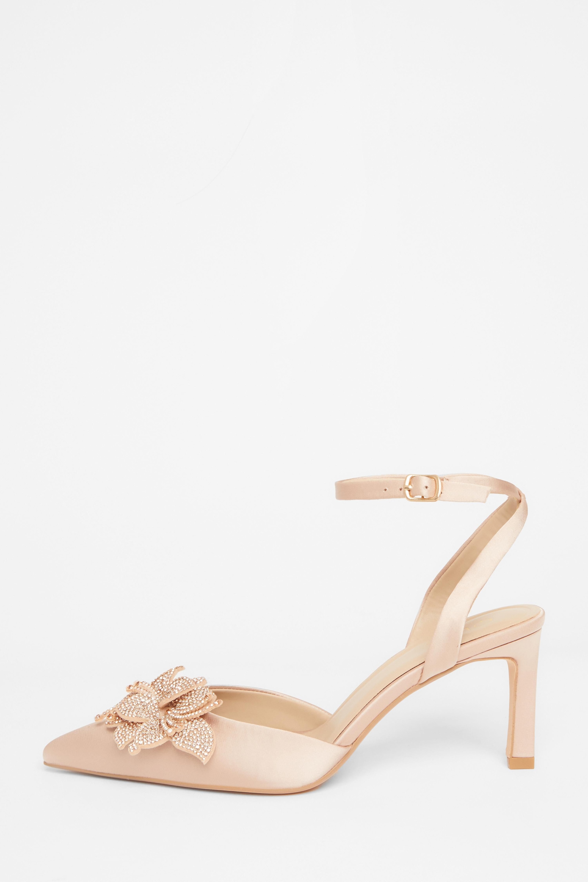 Quiz Off White Floral Court Heels image 3