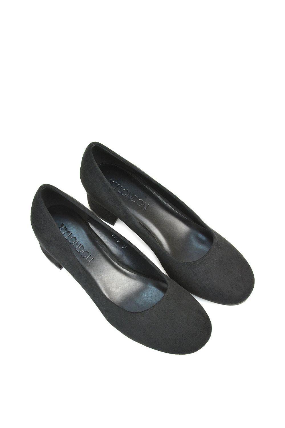 XY London 'Liberty' Low Block Heel Round Toe Slip On Court Shoes image 4