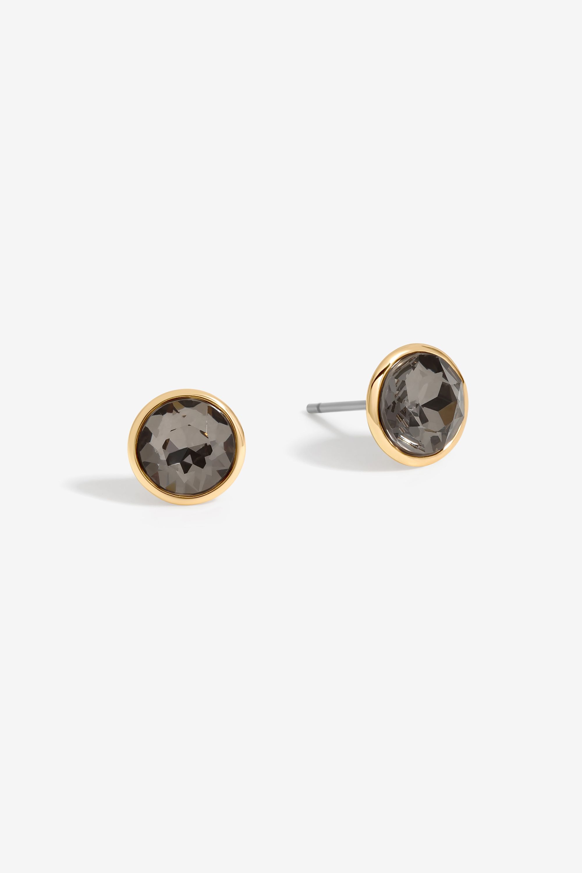 Jon Richard Gold Plated And Jet Stud Earrings image 1