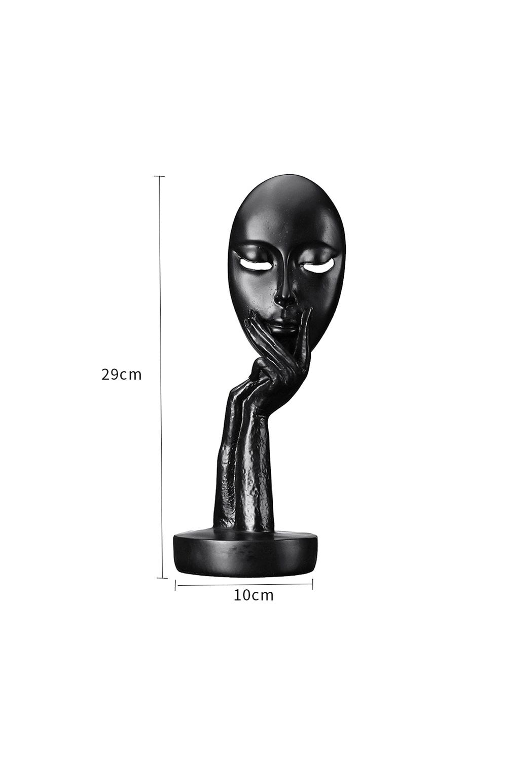 Living and Home 10cm Dia x 29cm H Abstract Art Meditation Sculpture Resin Mask Ornaments image 3