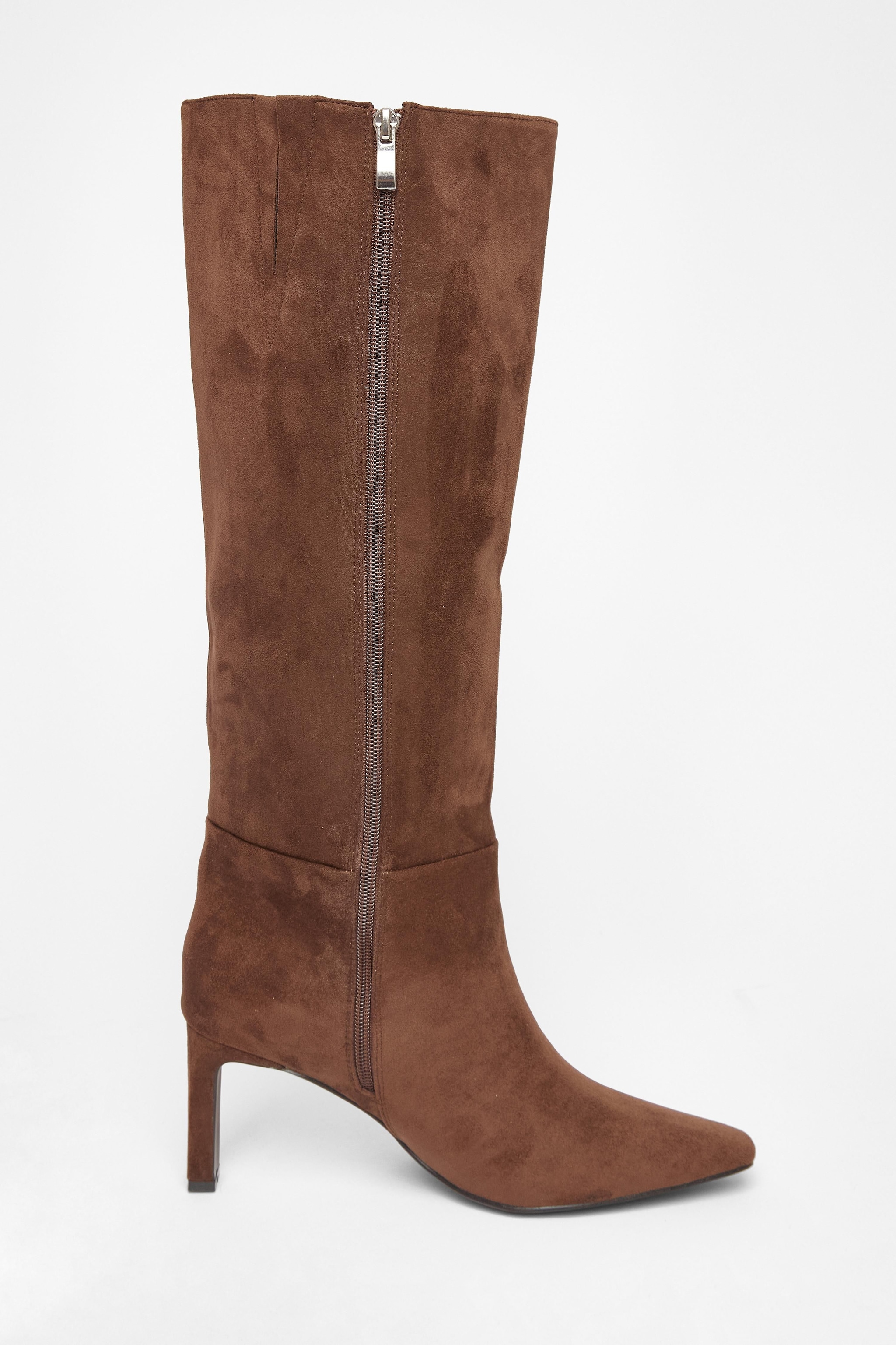 Quiz Brown Wide Fit Knee High Boots image 5