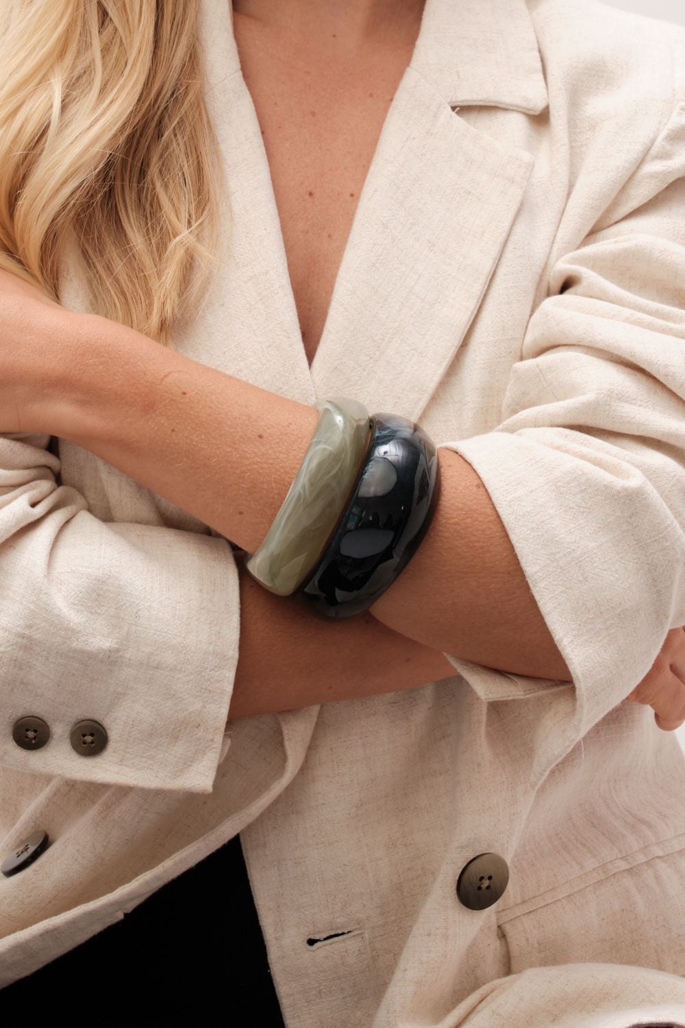 Mood Blue Resin Statement Stacker Bracelet image 3