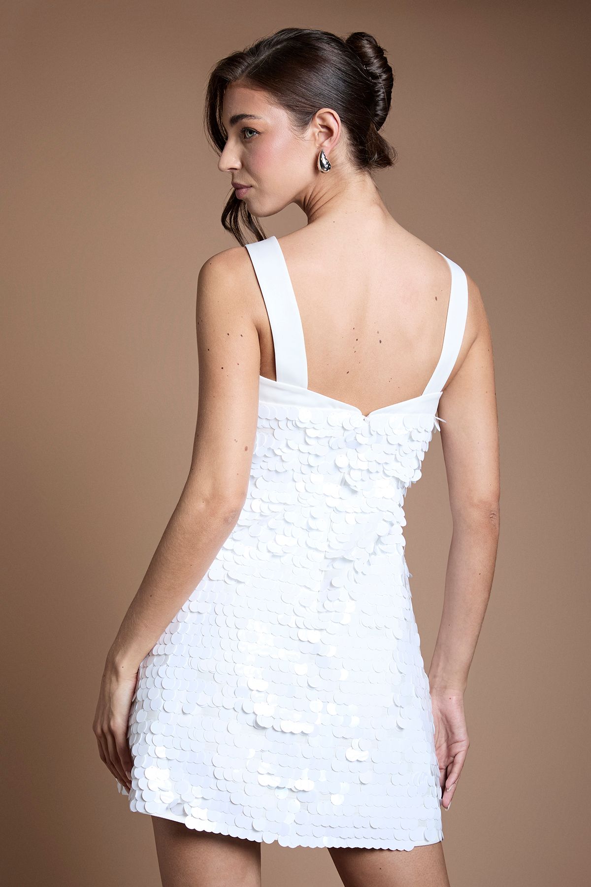 Coast Disc Sequin Bridal Mini Dress Ivory image 3