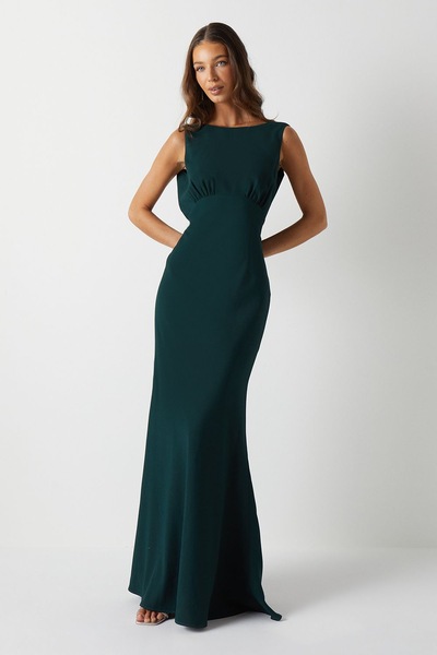 Coast Coast Honoured Sleeveless Cowl Back Maxi Bridesmaid Dress Emerald