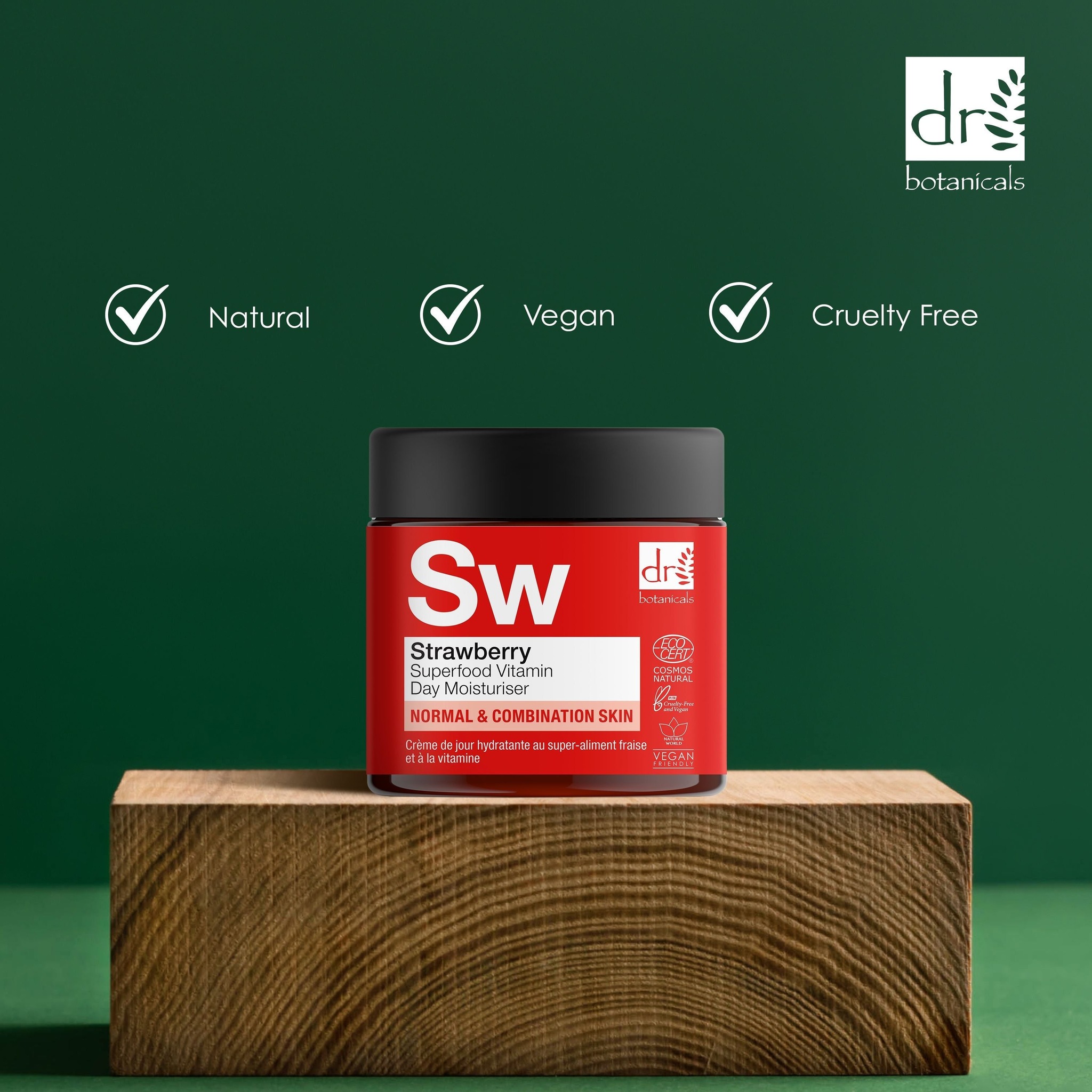 Dr. Botanicals Strawberry Superfood Vitamin C Day Moisturiser 60ml x 2 Duo Set image 4