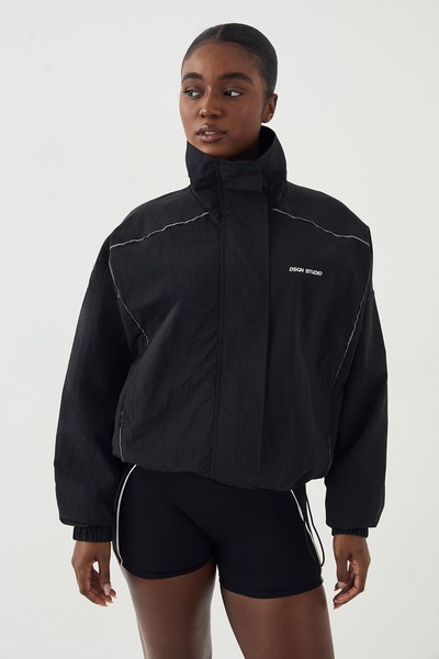 DSGN Studio DSGN Studio Piping Detail Funnel Neck Jacket Black