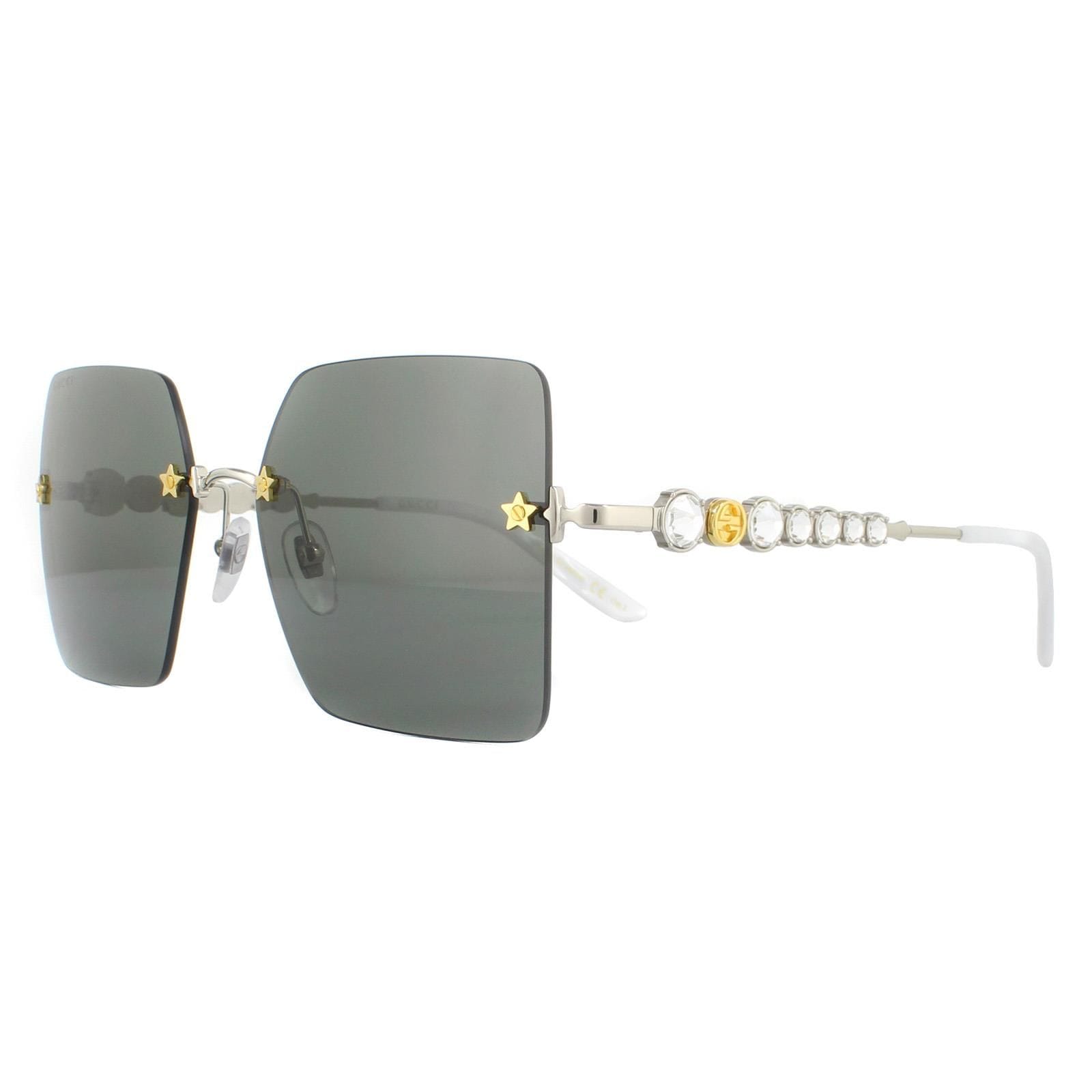 Gucci Rimless Silver Grey Sunglasses image 2