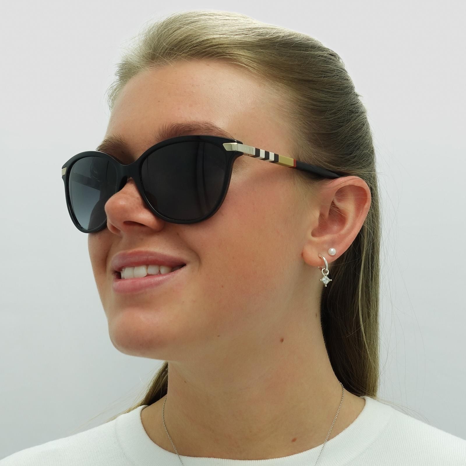 Burberry Cat Eye Black With Gold Detailing Grey Gradient BE4216 Sunglasses image 4