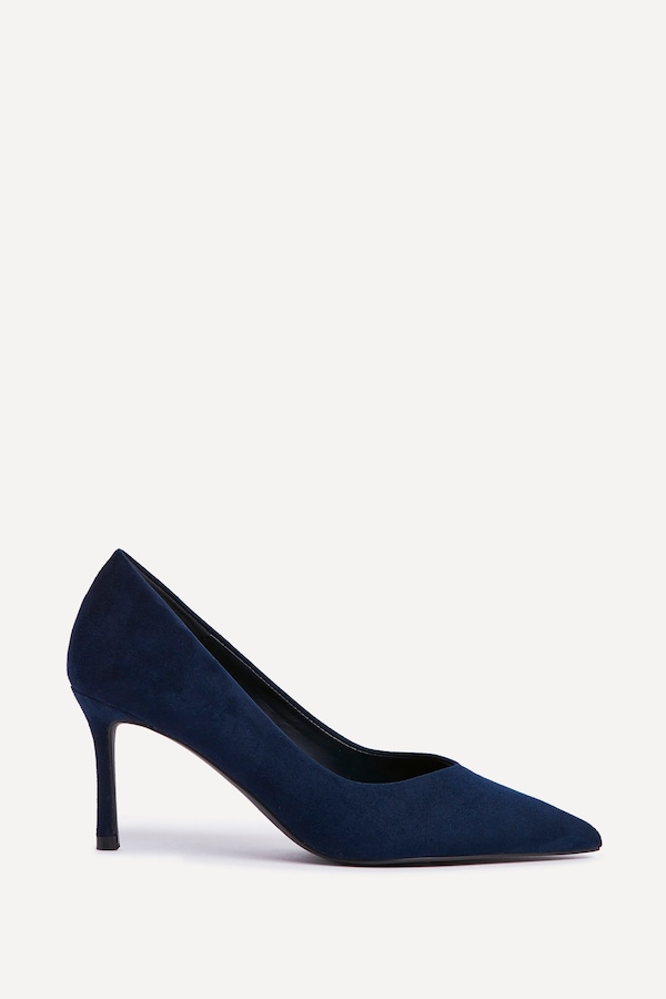 Linzi Classic Navy Faux Suede Court Heels