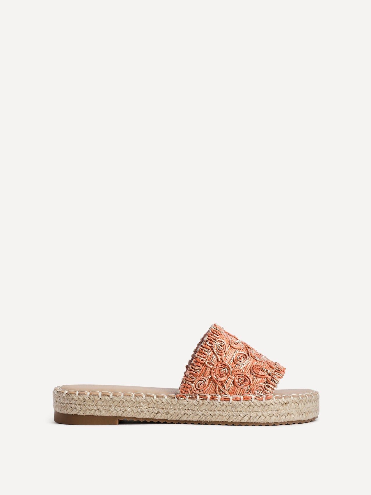 Linzi Savvy Orange Woven Flat Slider Sandal image 1