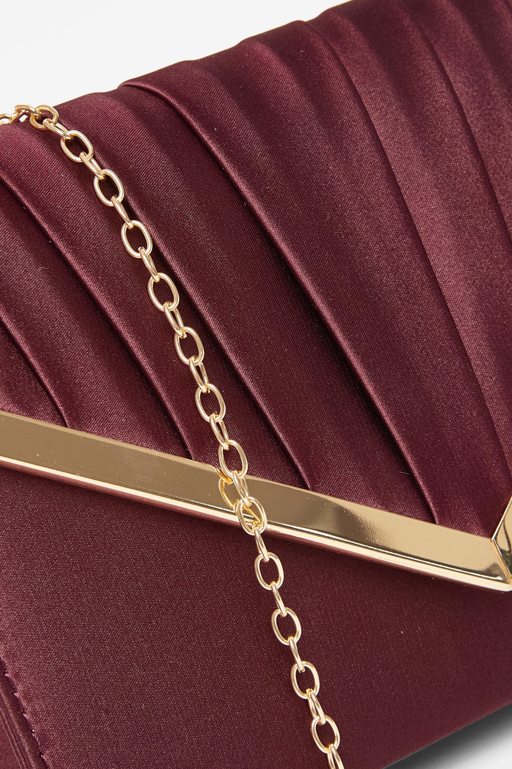 Quiz Burgundy Pleated Clutch Bag image 5