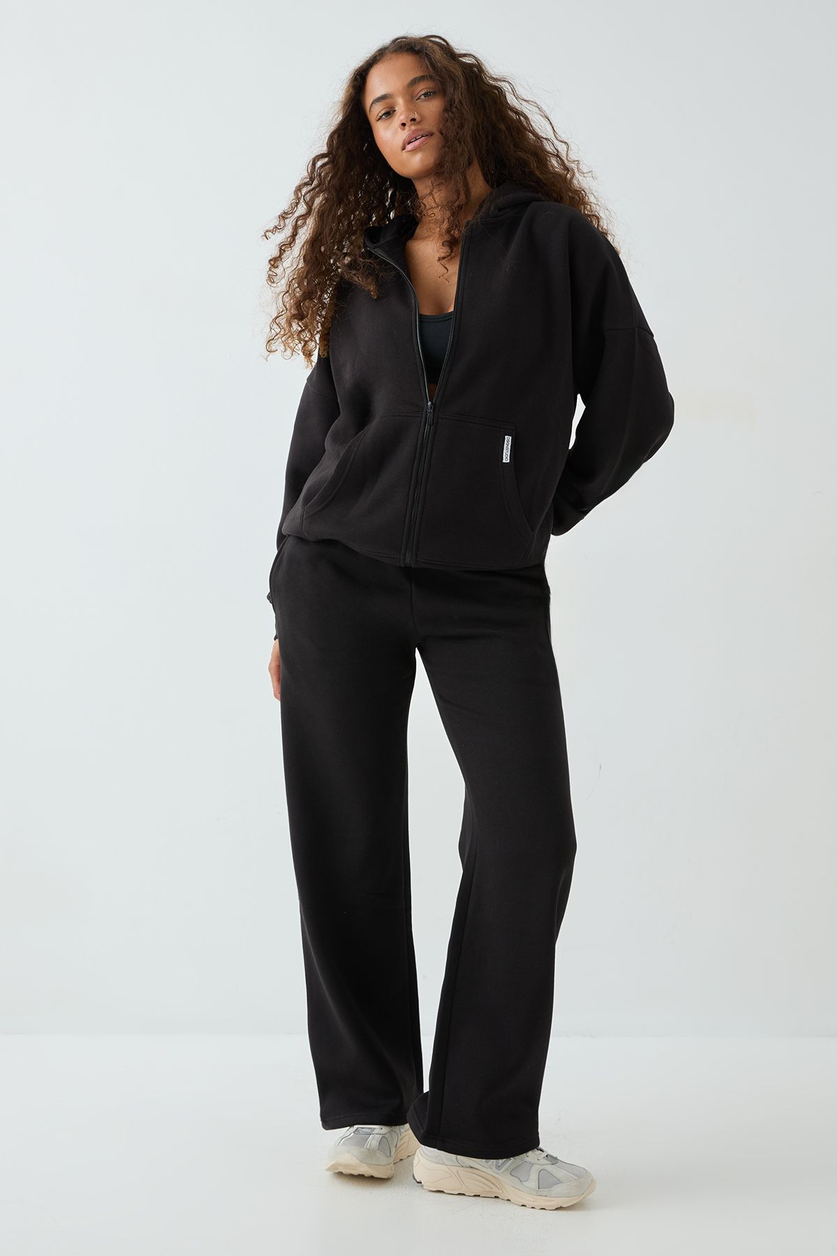 DSGN Studio DSGN Studio Oversized Zip Through Hoodie Black image 5