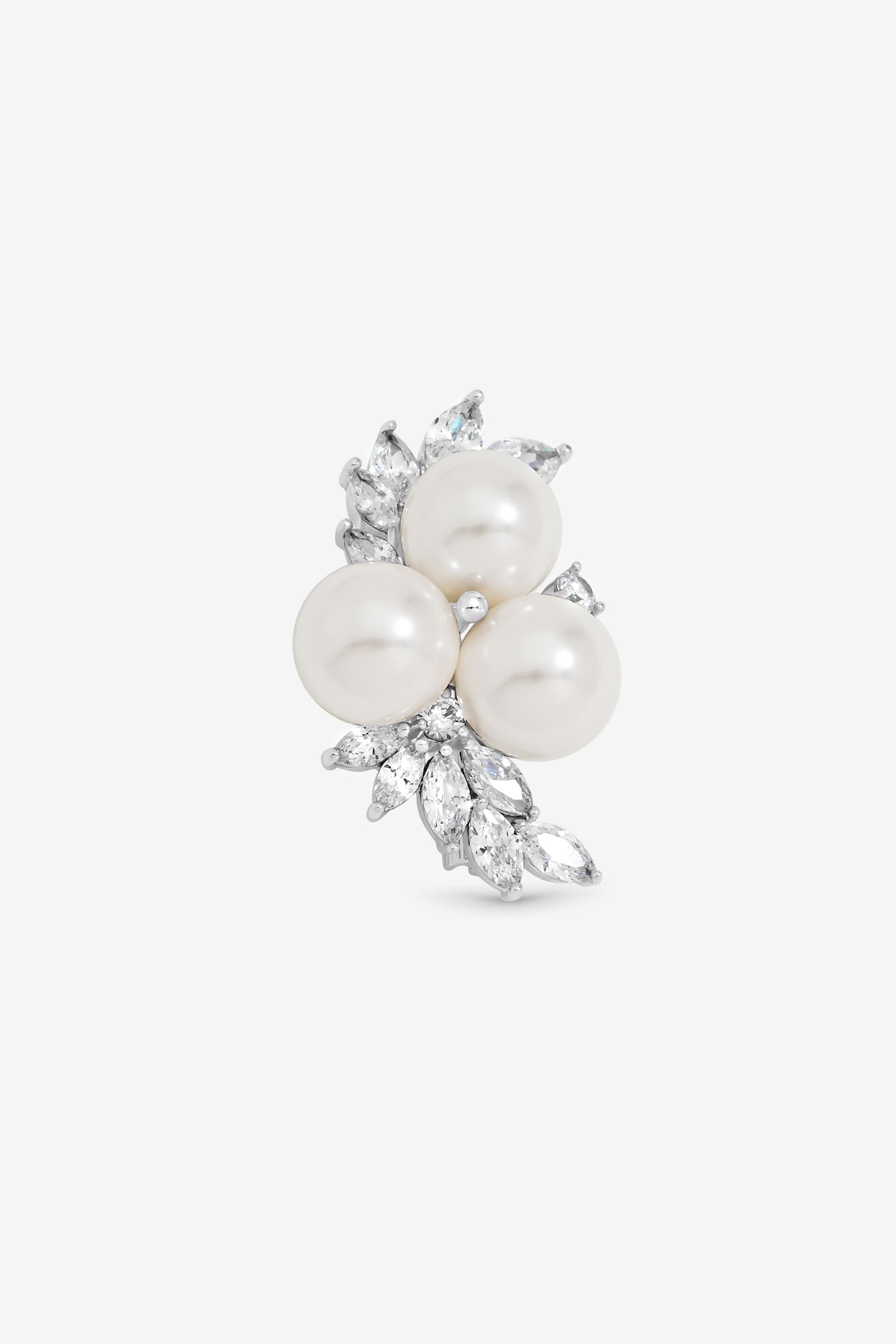 Jon Richard Silver Plated Pearl and Crystal Cluster Brooch - Gift Box image 3