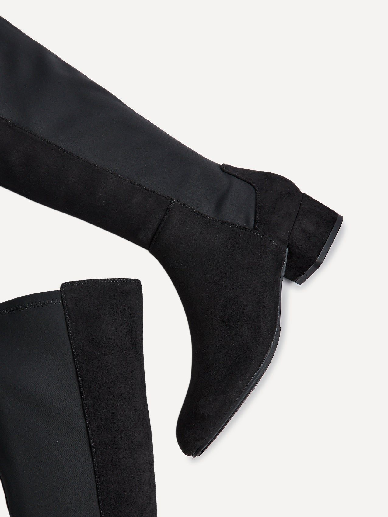 Linzi Sloane Black Faux Suede Long Low Heeled Boot image 4