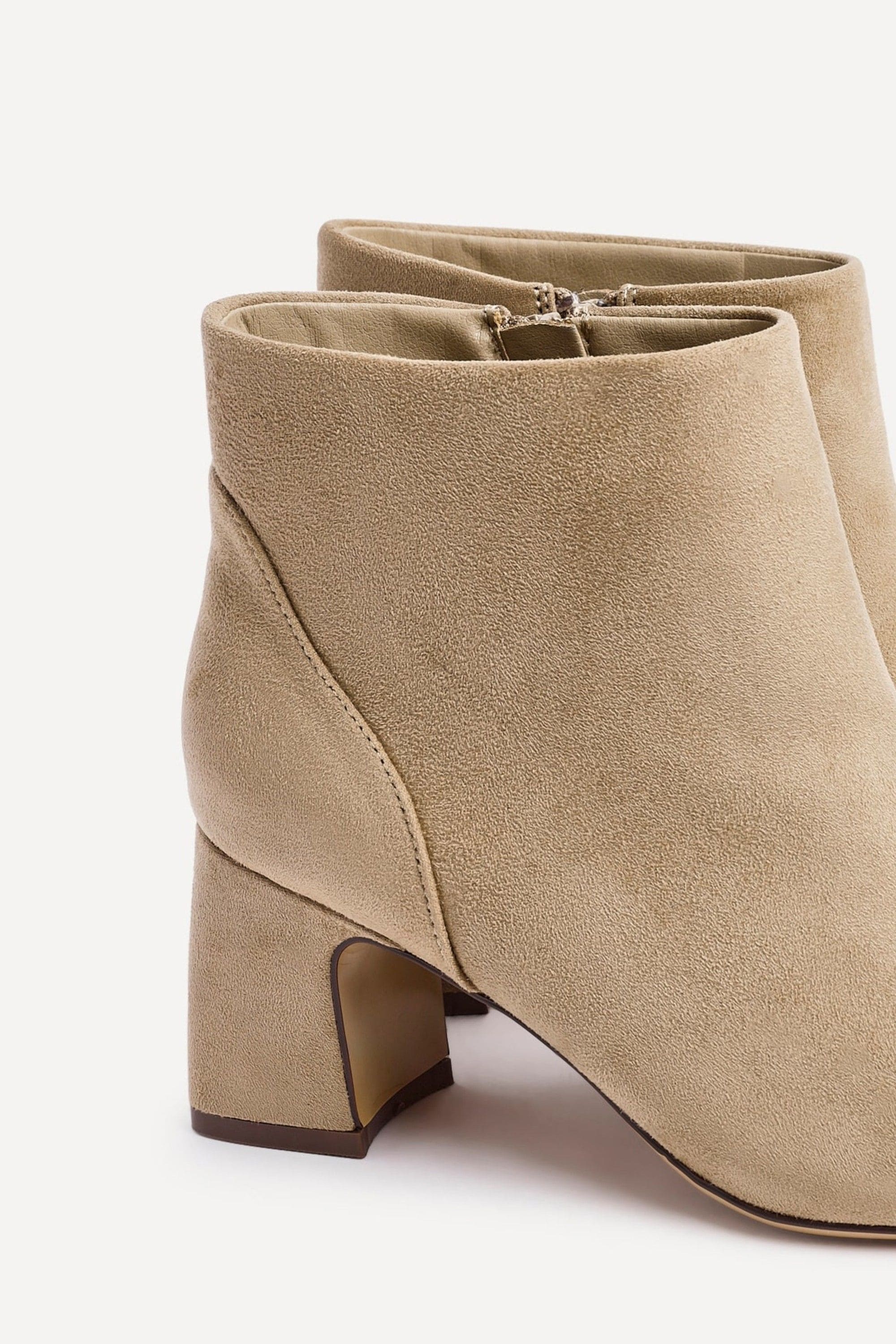 Linzi Cove Mocha Faux Suede Soft Square Toe Block Heel Ankle Boot image 5