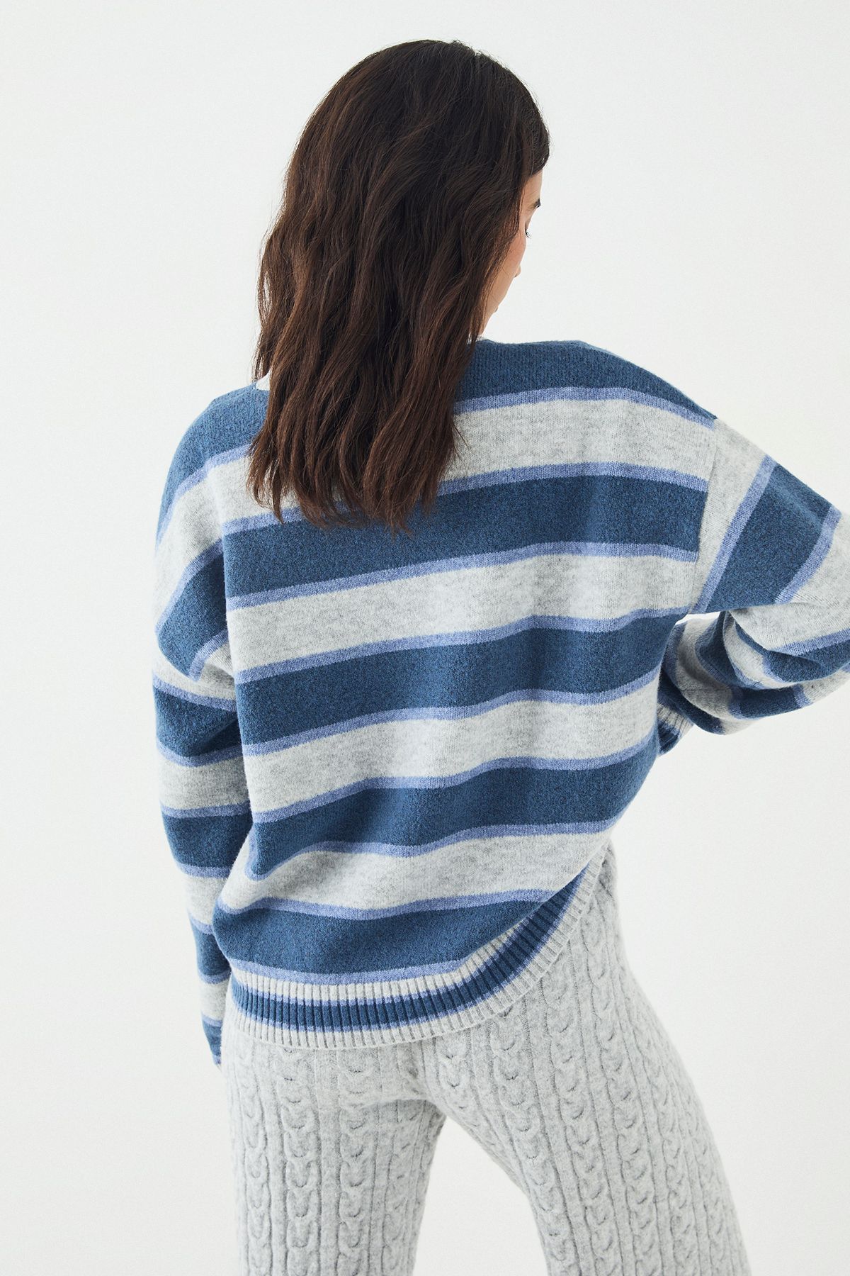 DSGN Studio DSGN Studio Stripe Knitted Jumper Charcoal image 2