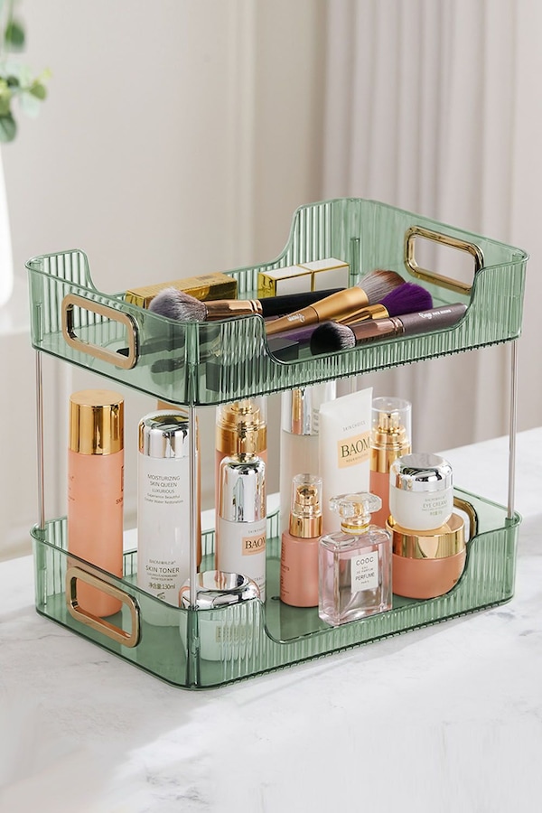SHEONLY 2 Tier Cosmetic Makeup Holder Organizer Storage Rack Vanity Countertop,Bathroom Counter