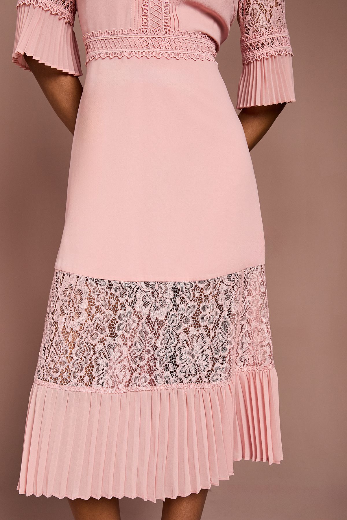 Coast Lace Insert Midi Dress Blush image 4